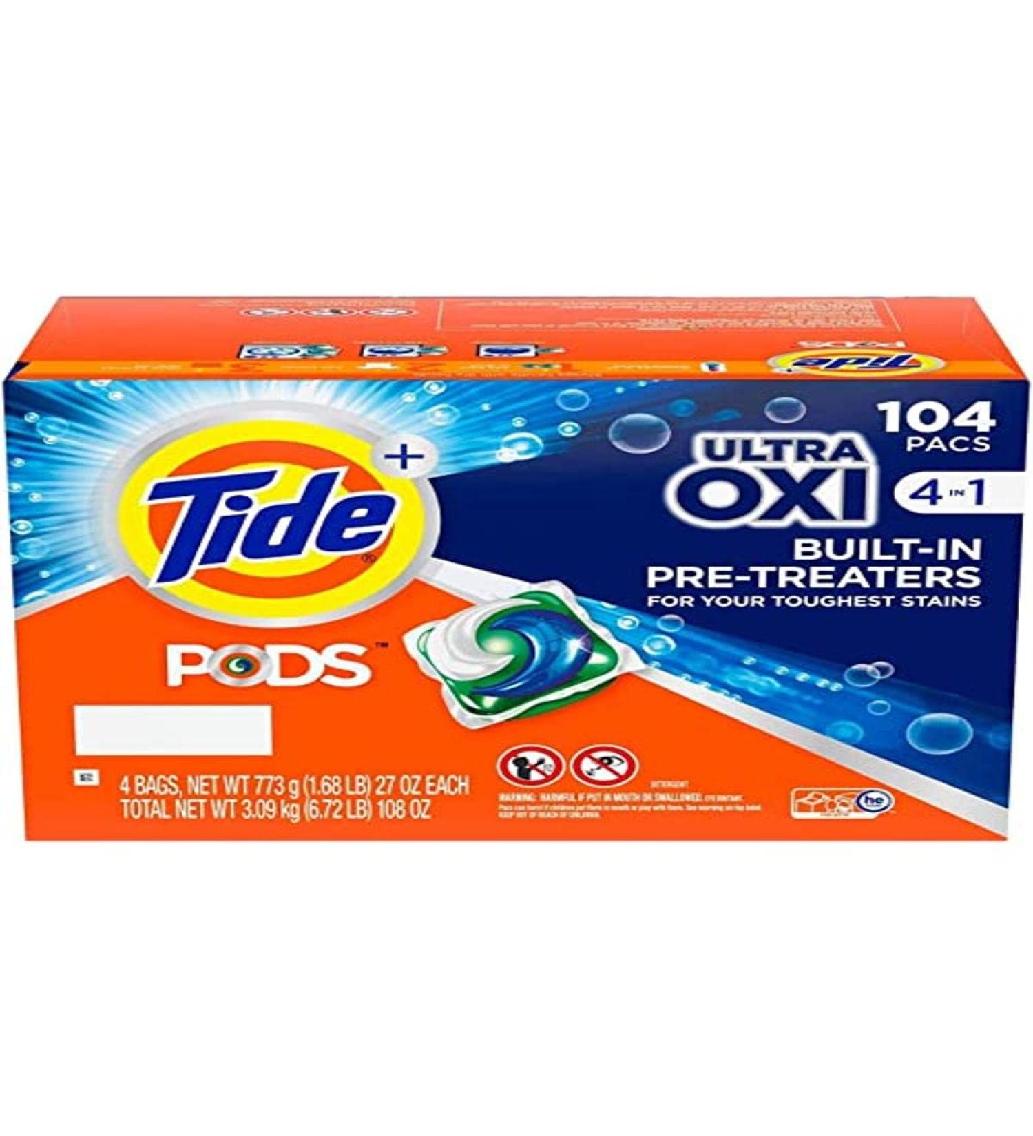 Tide PODS Ultra Oxi Liquid Detergent Pacs (104 Count)