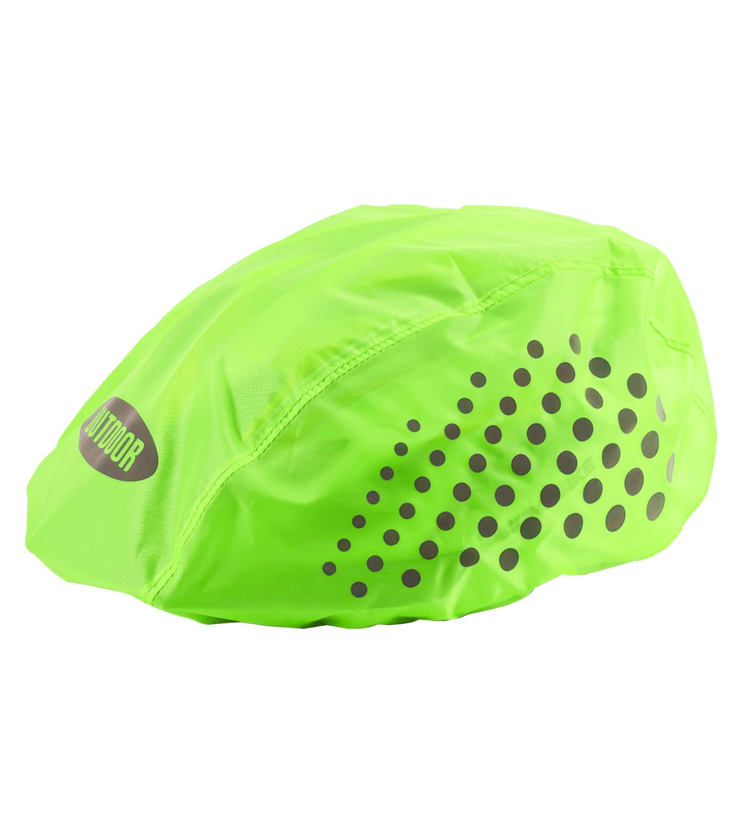Universal Bicycle Helmet Rain Cover - Waterproof & Reflective Bike Hood | Elastic Protection for All Helmets (Green) - Buy Online on GoSupps.com