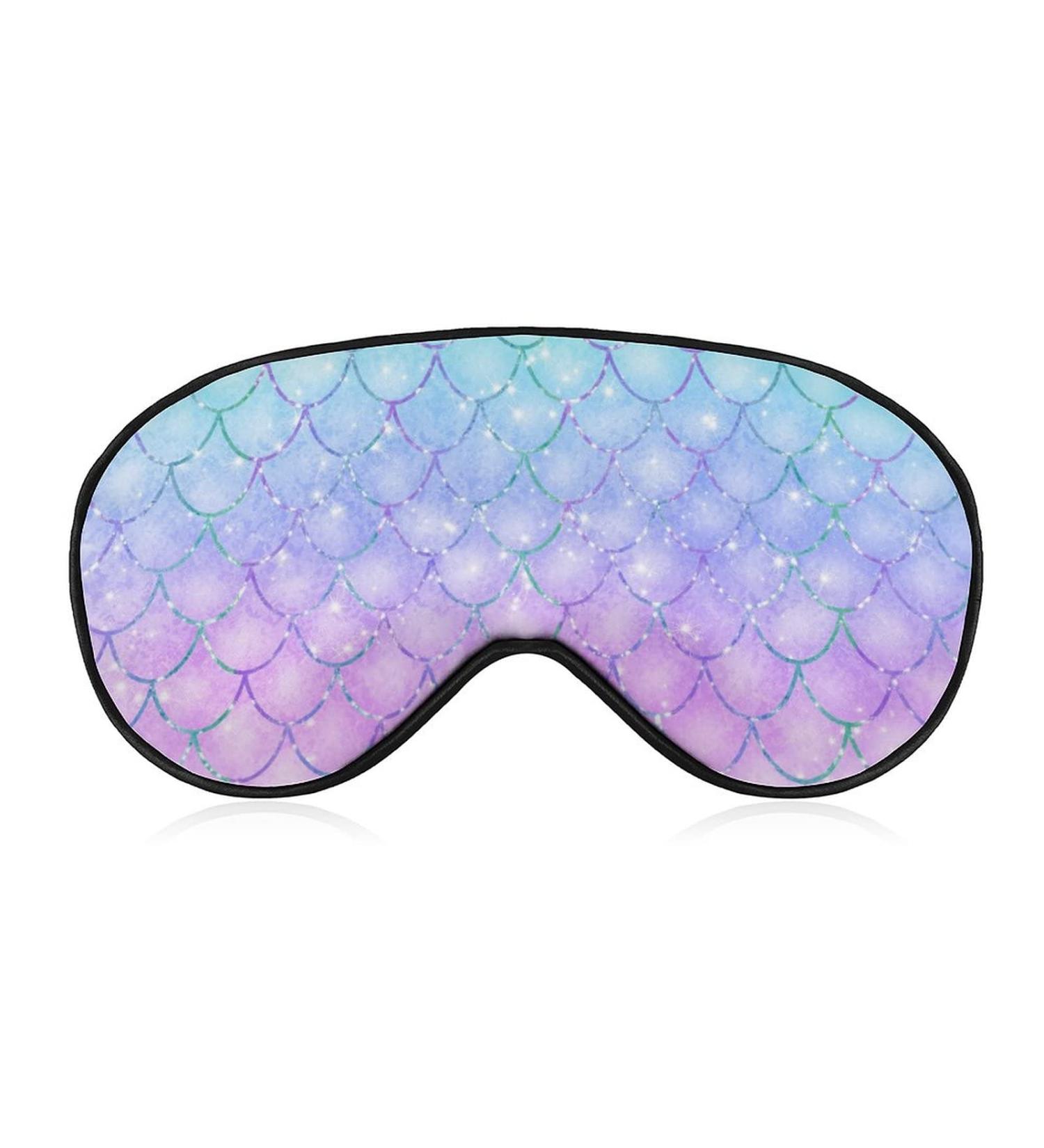 Shiny Mermaid Scales Sleep Mask for Women - Adjustable Eye Shades with Elastic Strap | International Shipping Available - Buy Online on GoSupps.com