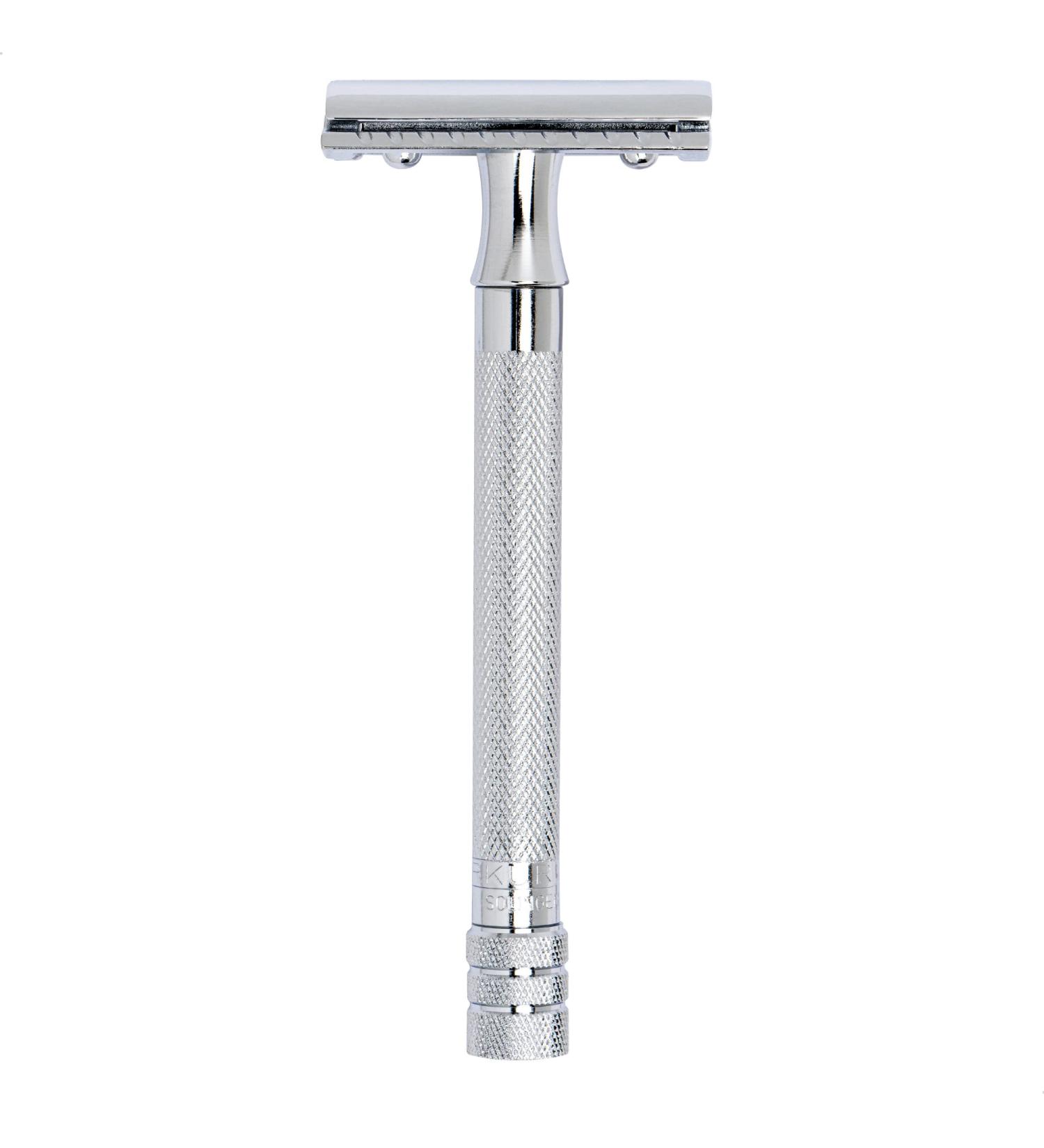 Mercury Razor Hobel 23004 | Classic Chrome Three-Part Razor | Closed Comb for Wet Shaving | Durable Zinc & Brass | Made in Germany - Buy Online on GoSupps.com
