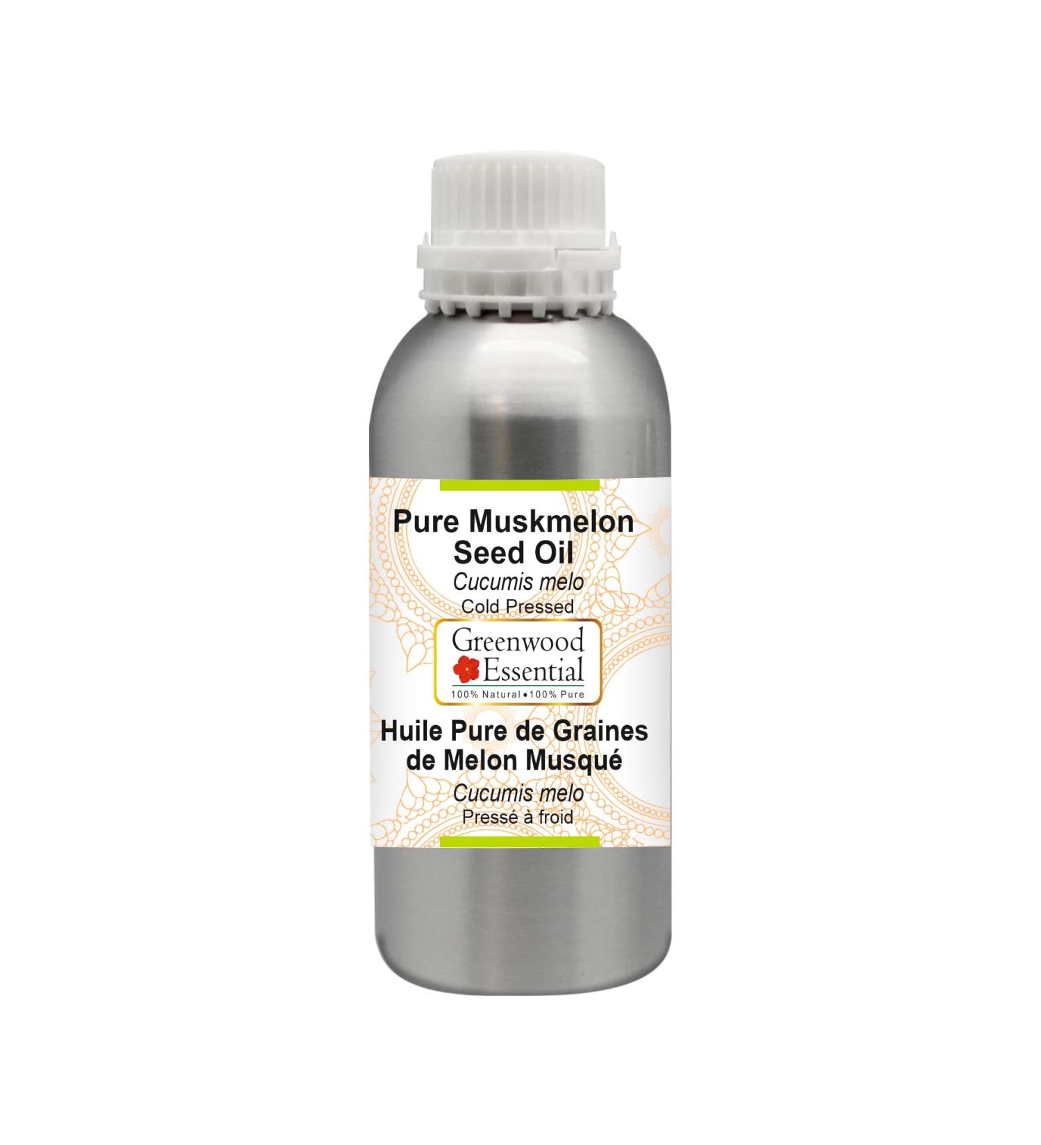 Greenwood Essential Pure Musk Melon Seed Oil - 1250ml Cold Pressed Therapeutic Grade Oil for Skin & Hair Care | International Shipping - Buy Online on GoSupps.com