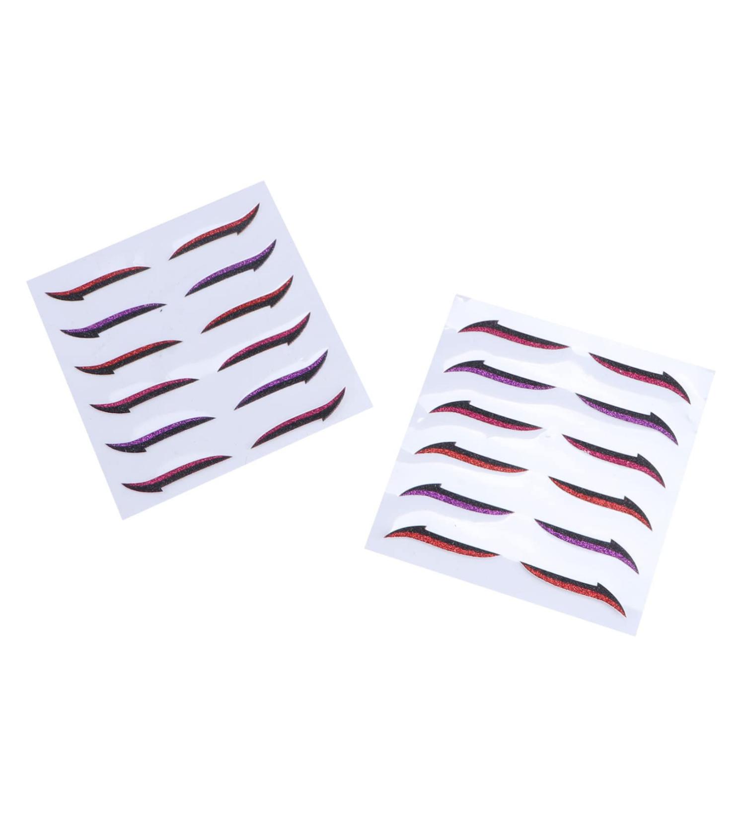 Amosfun 12 Pairs Glitter Eyeliner Cat Eyeliner Sticker Makeup Eyeliner Instant Eyeliner Stickers Purple Stickers Sticky Eyelid Sticker Eyeliner Tape Strips Self- Natural Woman Cosmetic - Buy Online on GoSupps.com