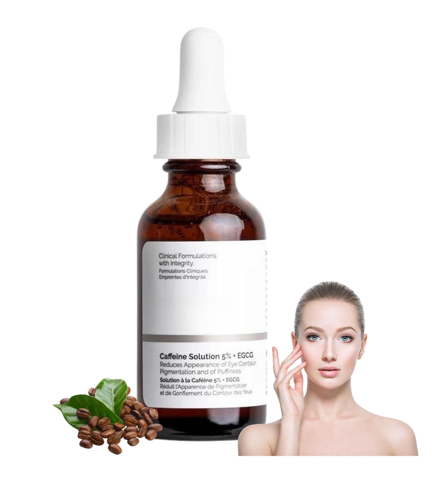 Caffeine Solution 5%+EGCG Eye Serum Caffeine Eye Serum Caffeine Eye Cream Anti Aging Under Eye Cream for Dark Circles and Puffy Eyes Instant Wrinkle Removerl Fade Fine Line Eye Bag Removal-30ml - Buy Online on GoSupps.com