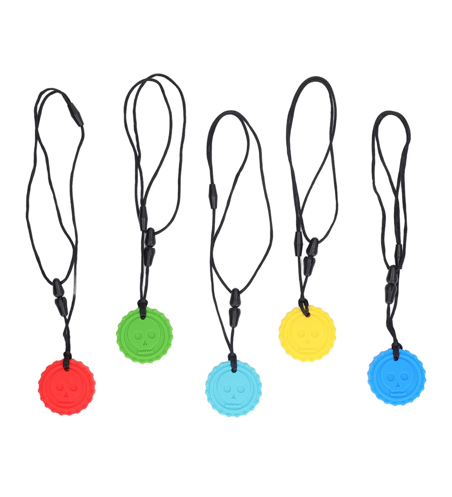 5-Pack Personalized Baby Kieletzeiten - Round Silicone Skull Pattern Tooth Toys in 5 Colors | Ideal for Babies 3-24 Months - Buy Online on GoSupps.com