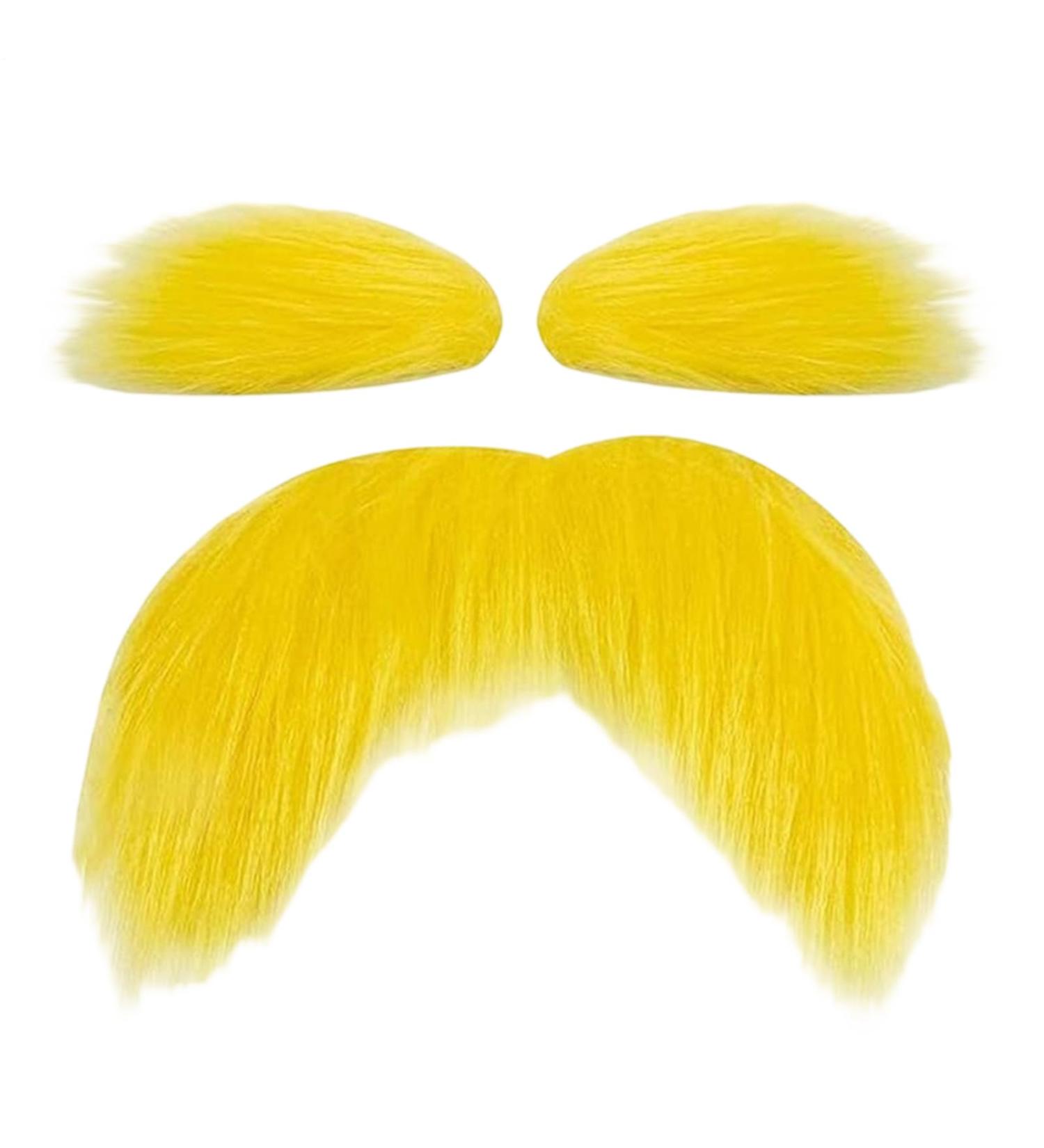 Fausse Moustache Jaune Mat riau Adh sif L ger Finition Textur e R aliste Style D'application Facile | Article De D guisement Comique Pour La C l bration De No l Cosplay Jeu De R le De 1 ml (Lot de 1) - Buy Online on GoSupps.com