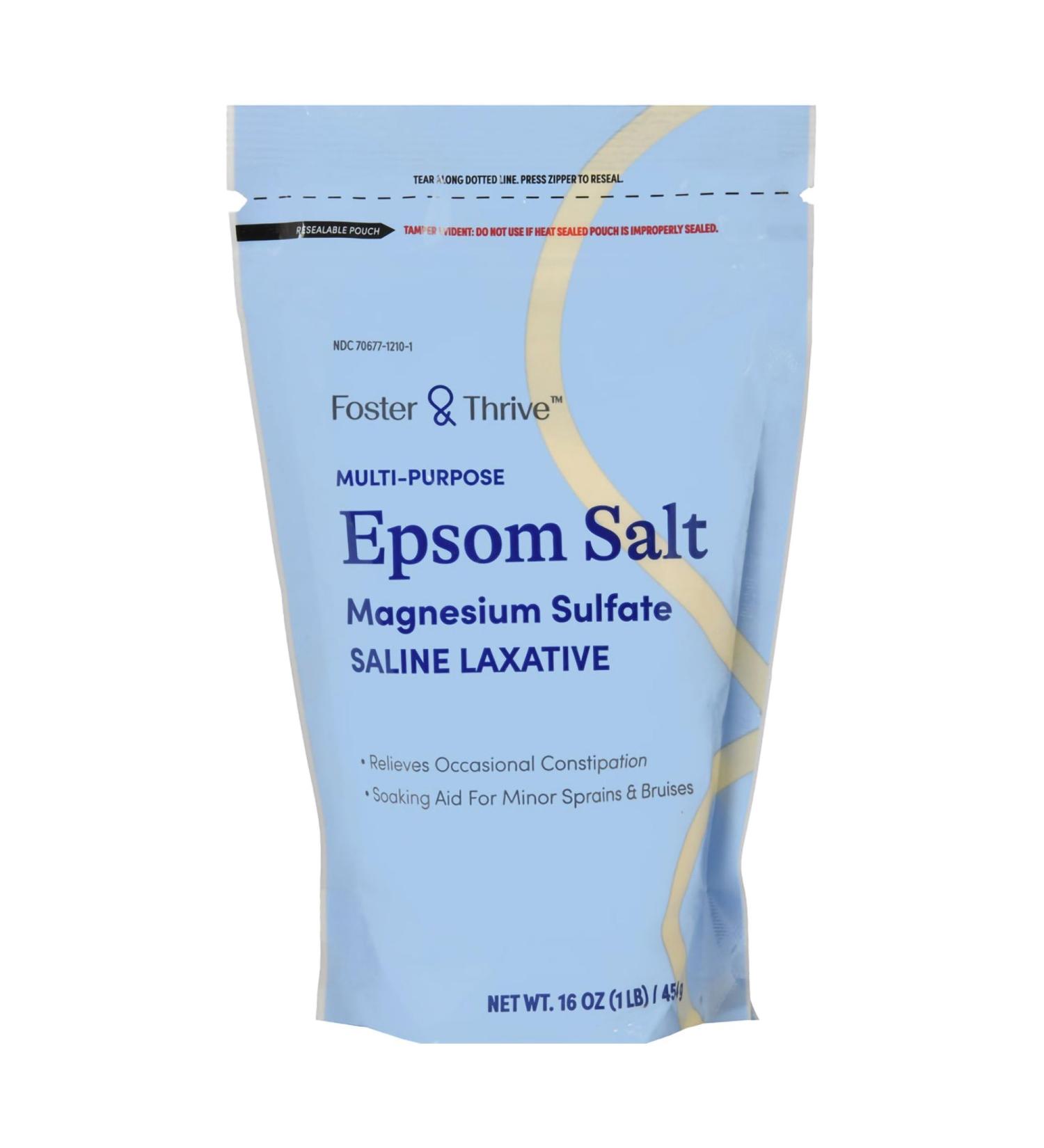 Buy Foster & Thrive Epsom Salt Granules - 1 lb Magnesium Sulfate USP - Multi-Purpose Saline Laxative for International Shipping - Buy Online on GoSupps.com