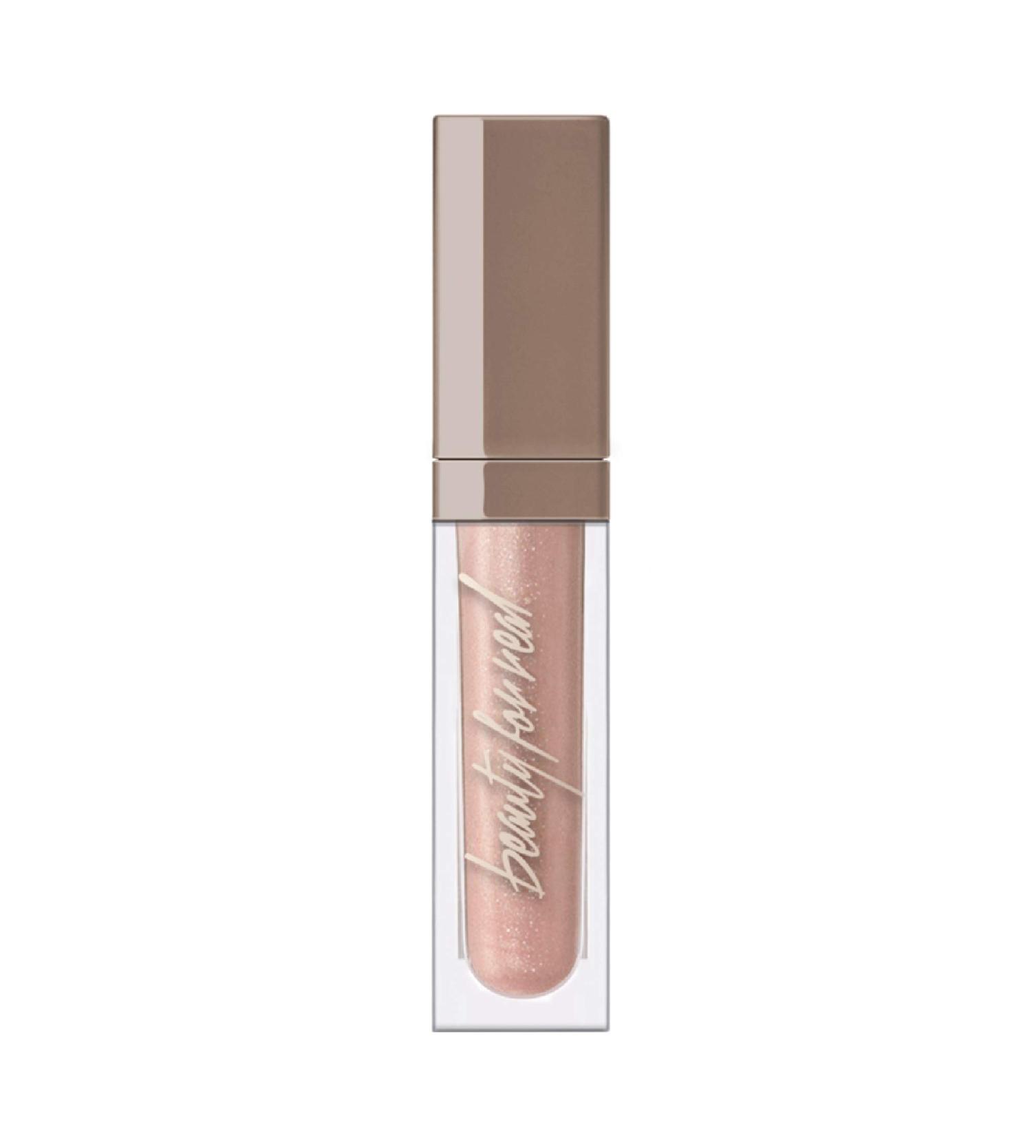 Beauty For Real Starlust Lip Gloss - Champagne Pink Metallic - Non-Sticky Plumping & Hydrating - Marine Collagen - 0.15 fl oz - Buy Online on GoSupps.com