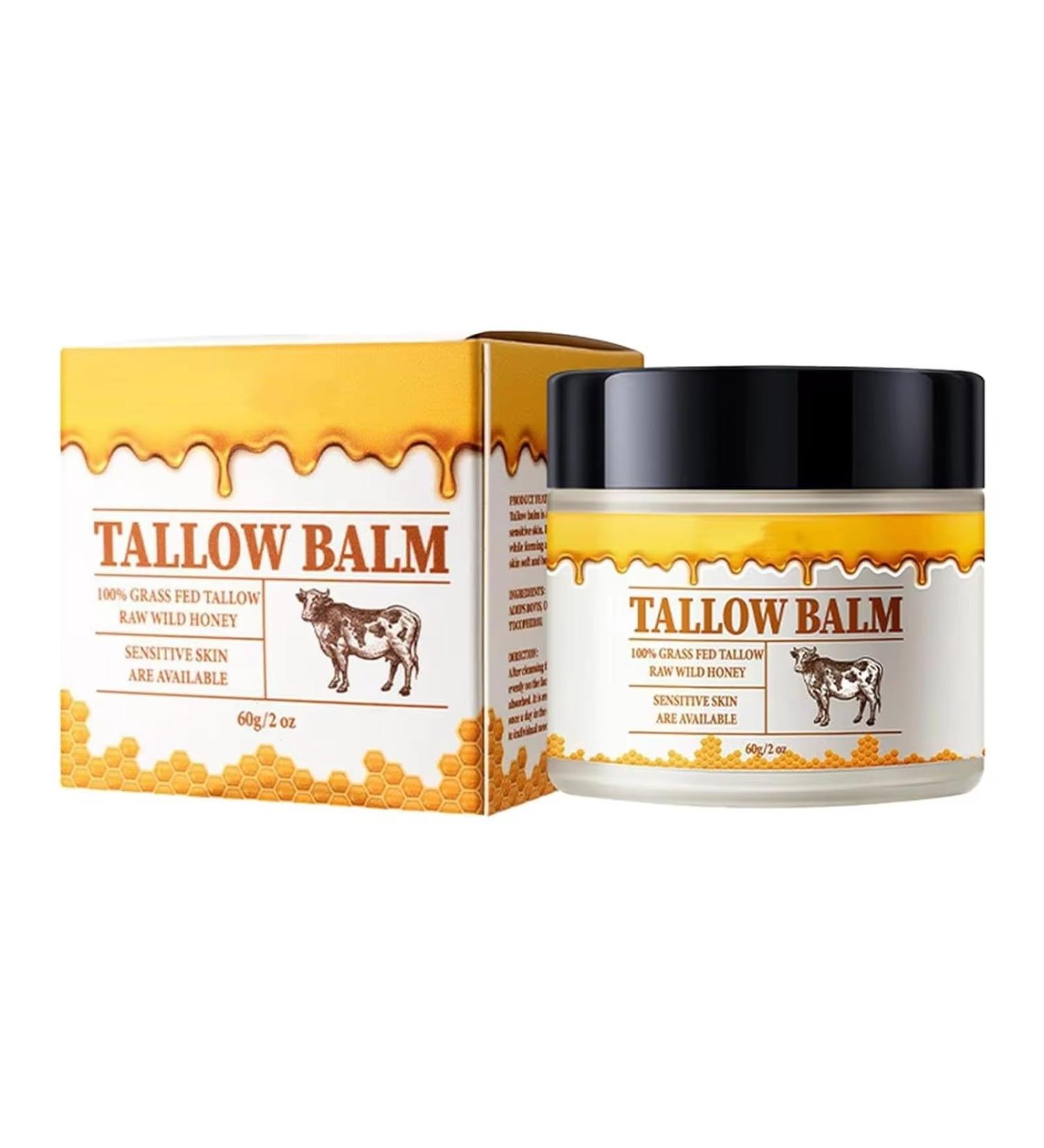 Beef Tallow Beef Tallow for Skin Tallow and Honey Cream Organic Beef Tallow Balm for Face Moisturizer with Raw Wild Honey for All Purpose Balm Natural Beef Tallow Lotion for Skin Care (60g) - Buy Online on GoSupps.com