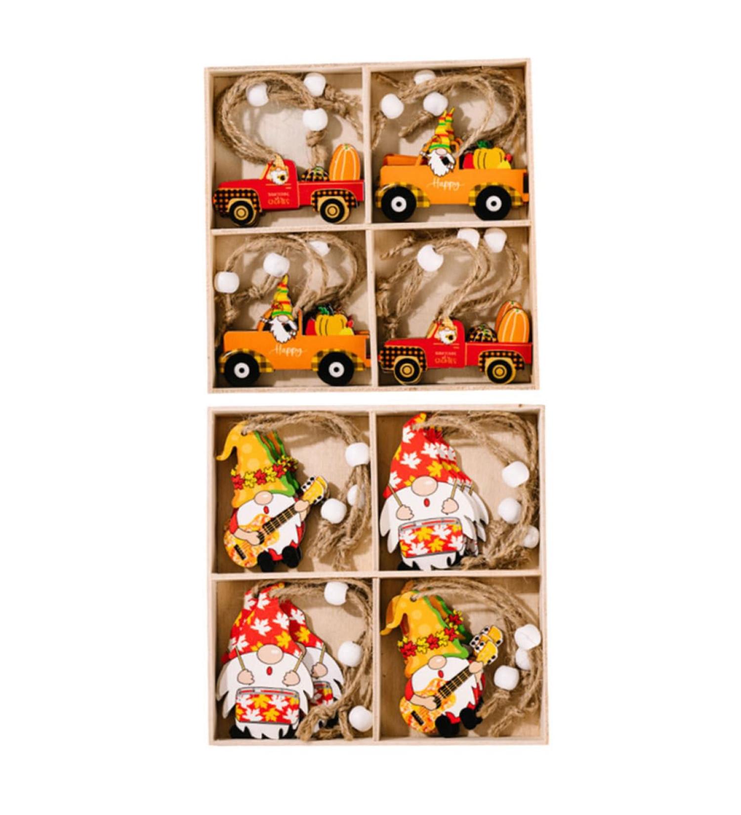 Cabilock 2 Boxes Thanksgiving Pendant Thanksgiving Gnome Pendant Festive Pendant Cartoon Wooden Accessories - Buy Online on GoSupps.com