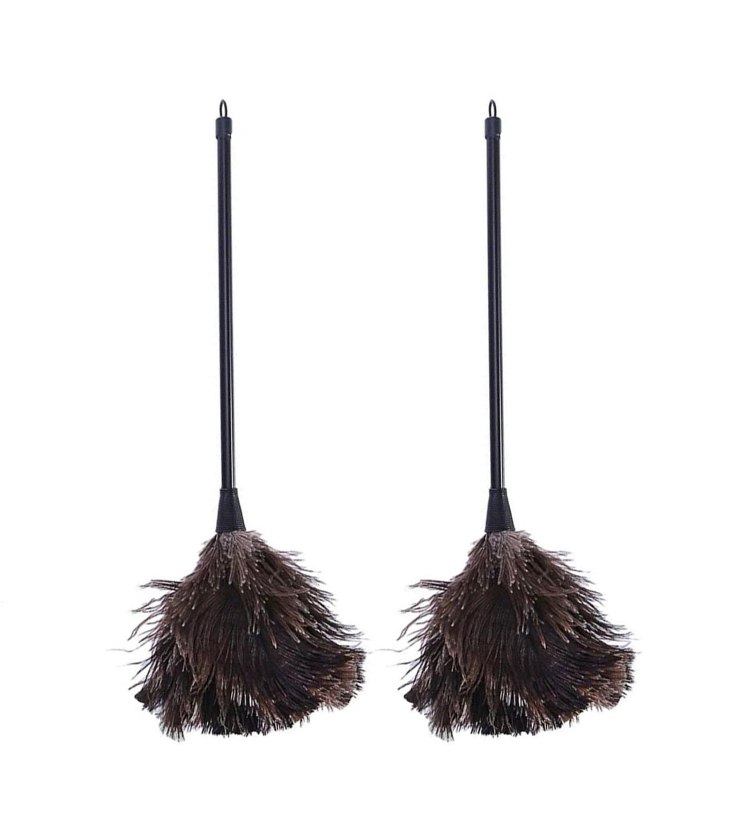 2Pack Feather Duster Ostrich Duster with Long Handle Brush Electrostatic Dust Household Cleaning Accessories Cleaning Long Handle Cleaning Brushes for Household Use - Buy Online on GoSupps.com