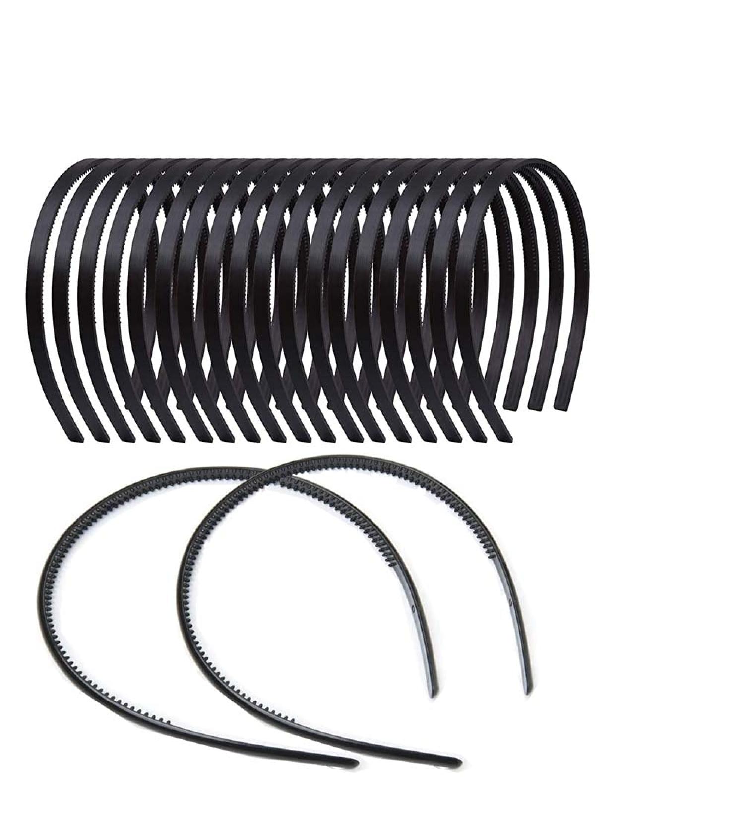 20 Pieces Plastic Plain Headband Thin Hairbands with Teeth Comb DIY Hair Accessories Black Hair Band Hoop for Womenand Girls 10mm Blak-20-02 - Buy Online on GoSupps.com