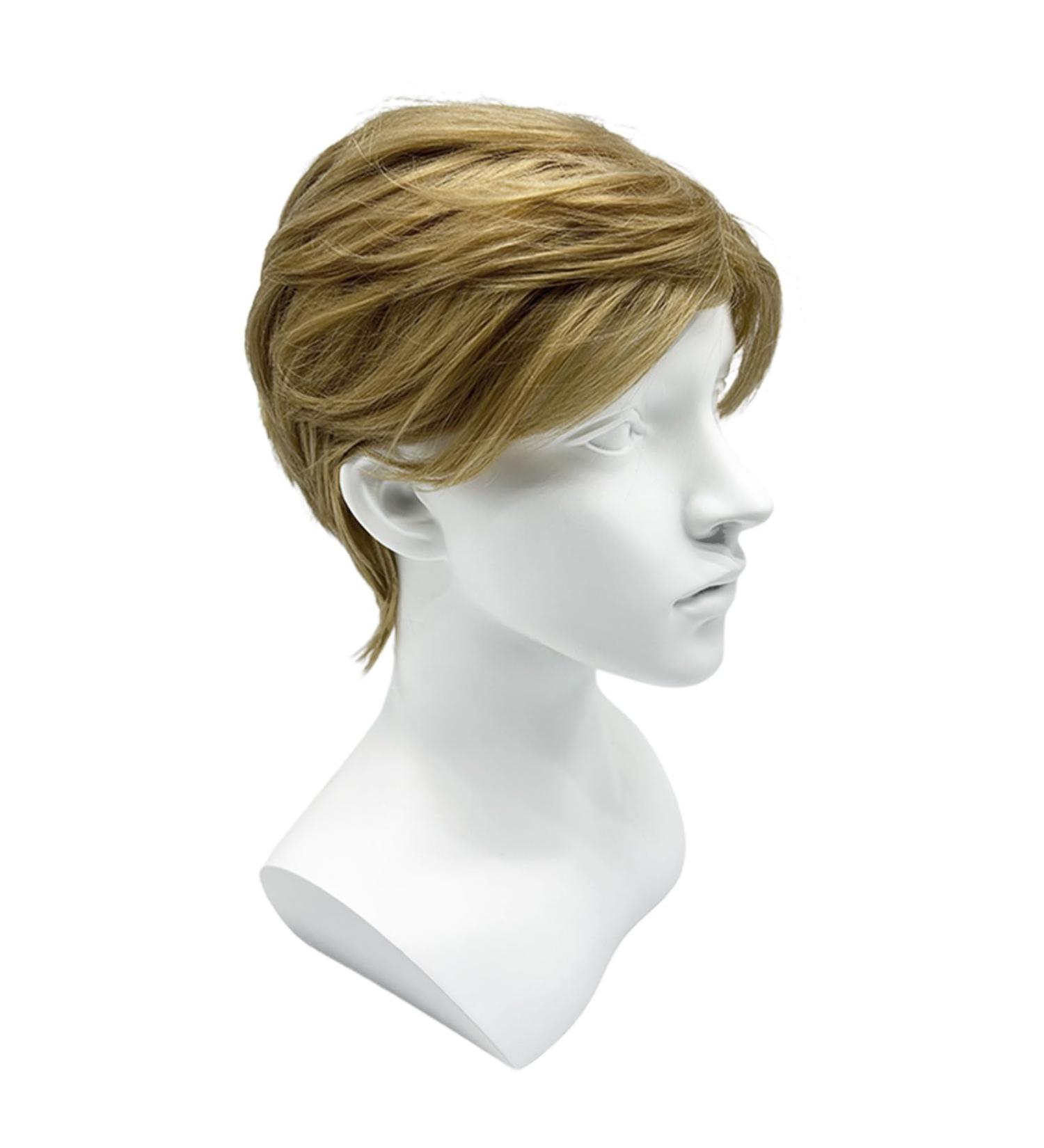 SKHAOVS Men's Short Blonde Cosplay Wig with Bangs - Heat Resistant Synthetic Hair for Halloween and Daily Costume - Buy Online on GoSupps.com