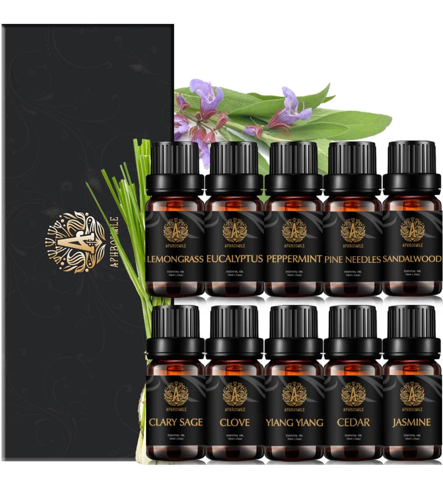 Aromatherapy Cedar Essential Oil Set for Diffuser 10X10ml 100% Pure Sandalwood Essential Oil Set for Room Spray Pure Jasmine Oils Set-Clary Sage Ylang Ylang Pine Needles... Oils Set for Air Freshener Freshen Surround - Buy Online on GoSupps.com
