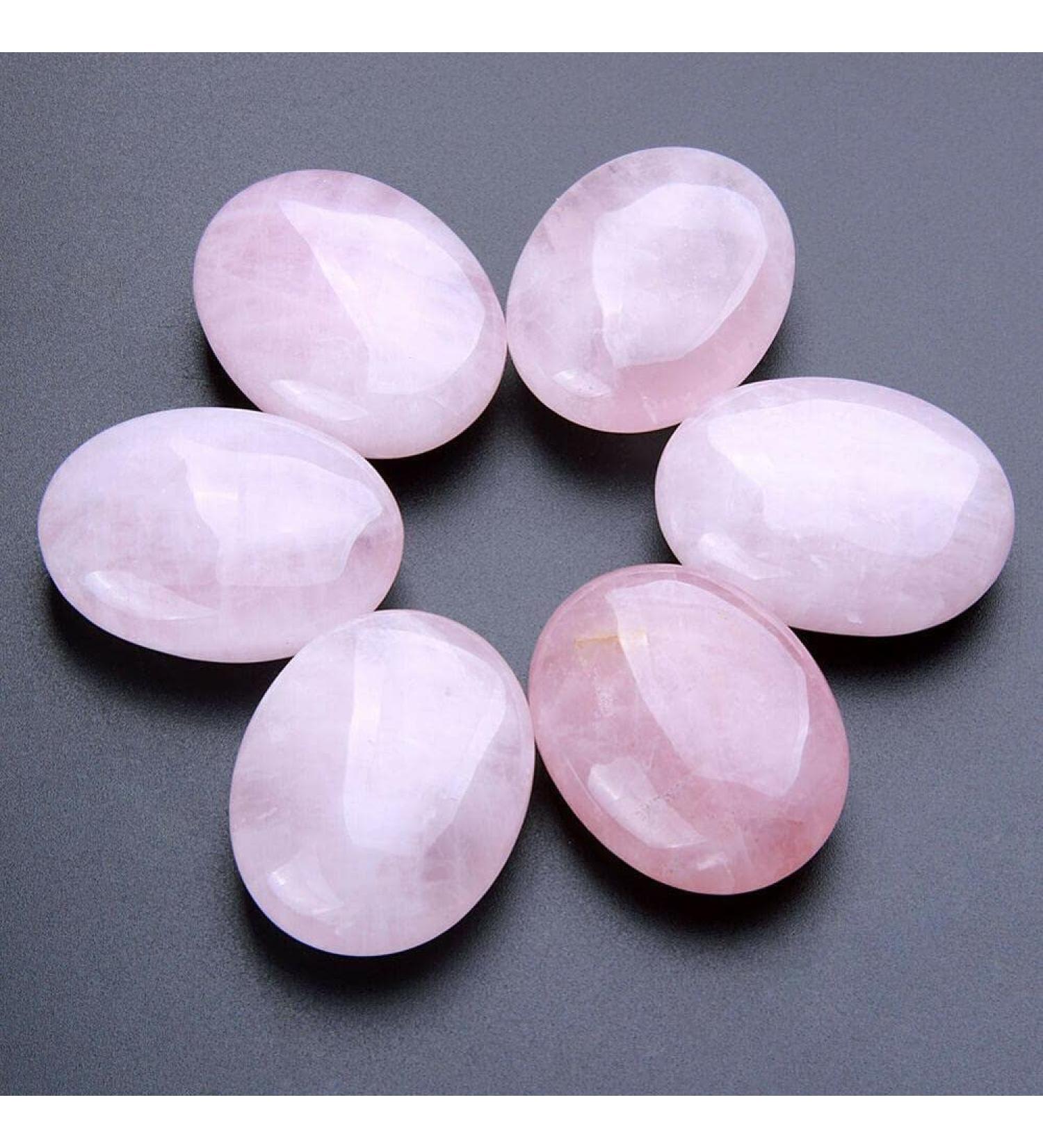 Rose Quartz Palm Stone Natural Stones and Minerals Crystals Spiritual Good Luck Decoracao para Casa - Stones - - (Size: About 43-45mm) - Buy Online on GoSupps.com