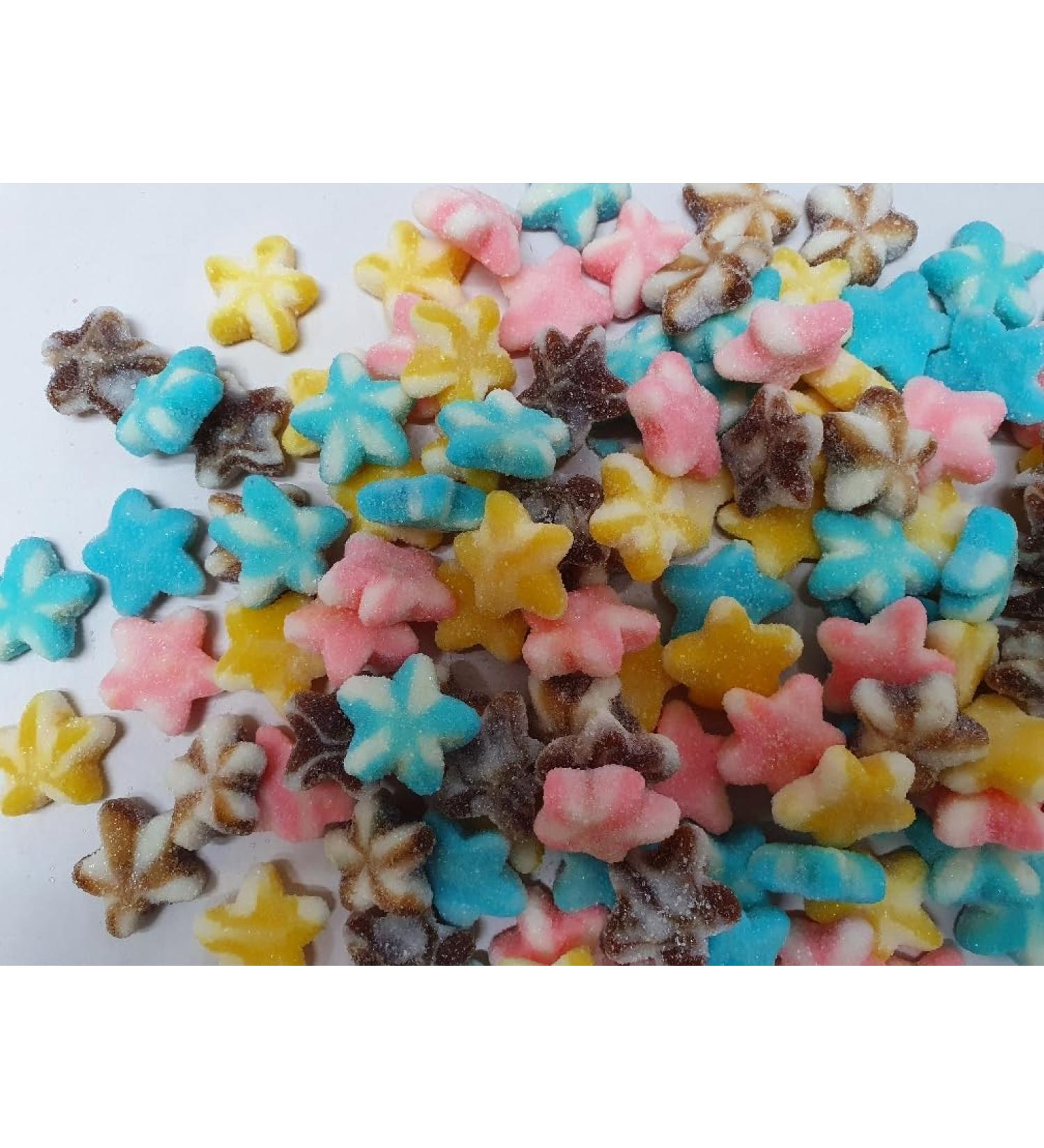 Fizzy Star Sweets | Multicoloured Stripy Treats | Halal (200g) - Buy Online on GoSupps.com