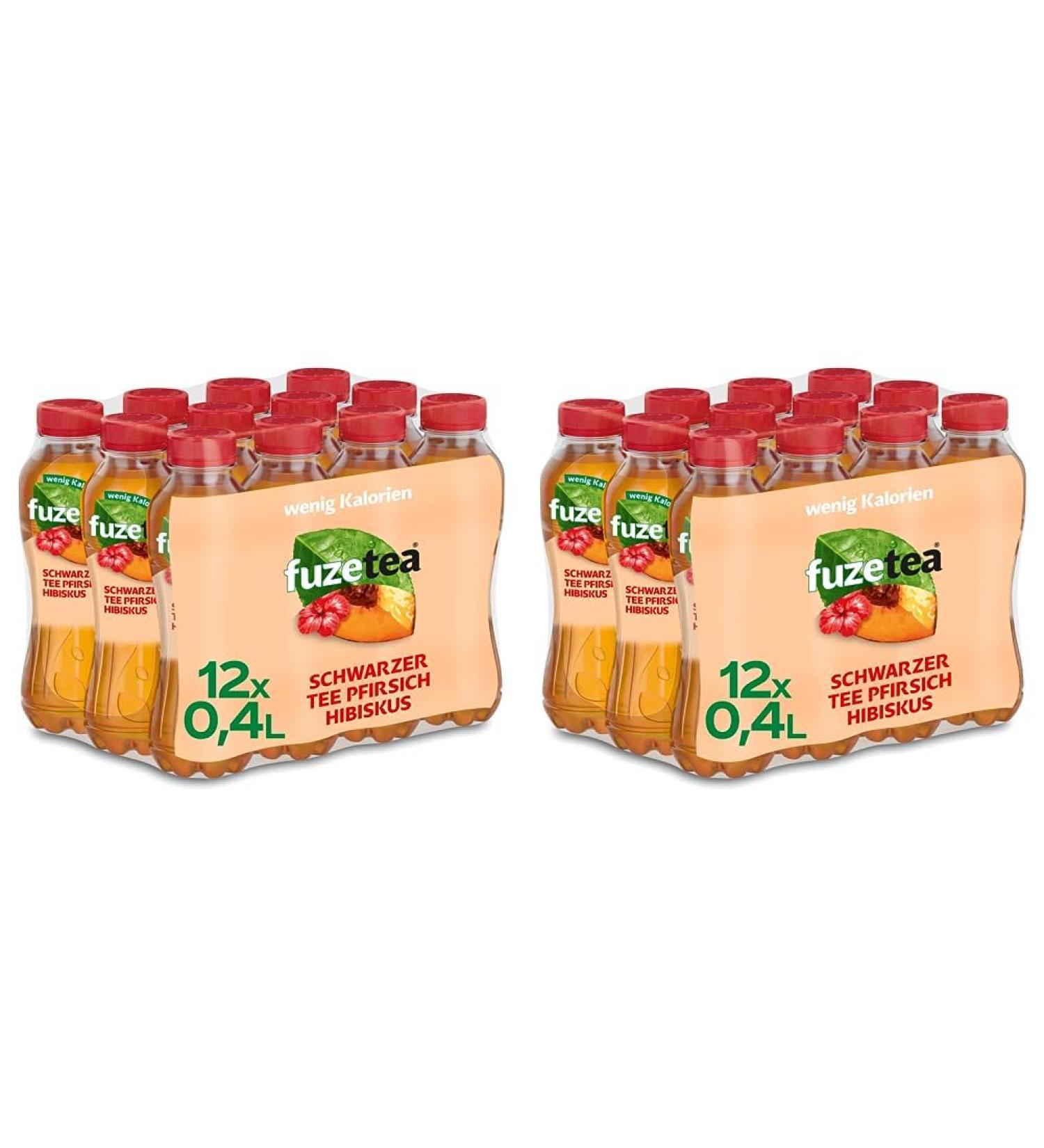 Fuze Tea Peach Hibiscus - Refreshing Herbal Fusion in Eco-Friendly Bottles | International Shipping Available - 12 x 400ml (Pack of 2)  - Buy Online on GoSupps.com