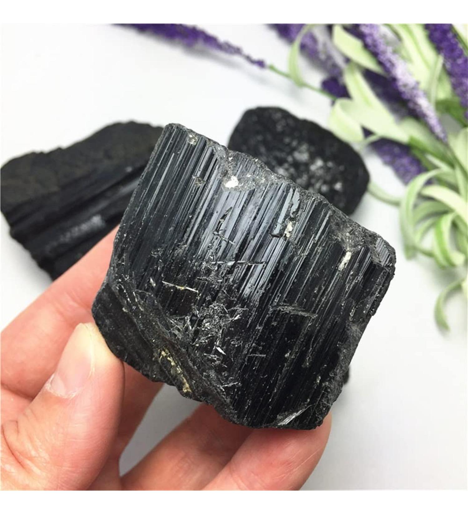 Crystal Decoration 1 Piece Natural Black Tourmaline Crystal Rough Specimen Crystal Rock Stone Gem Raw Home Decoration ERTEYIN - Buy Online on GoSupps.com