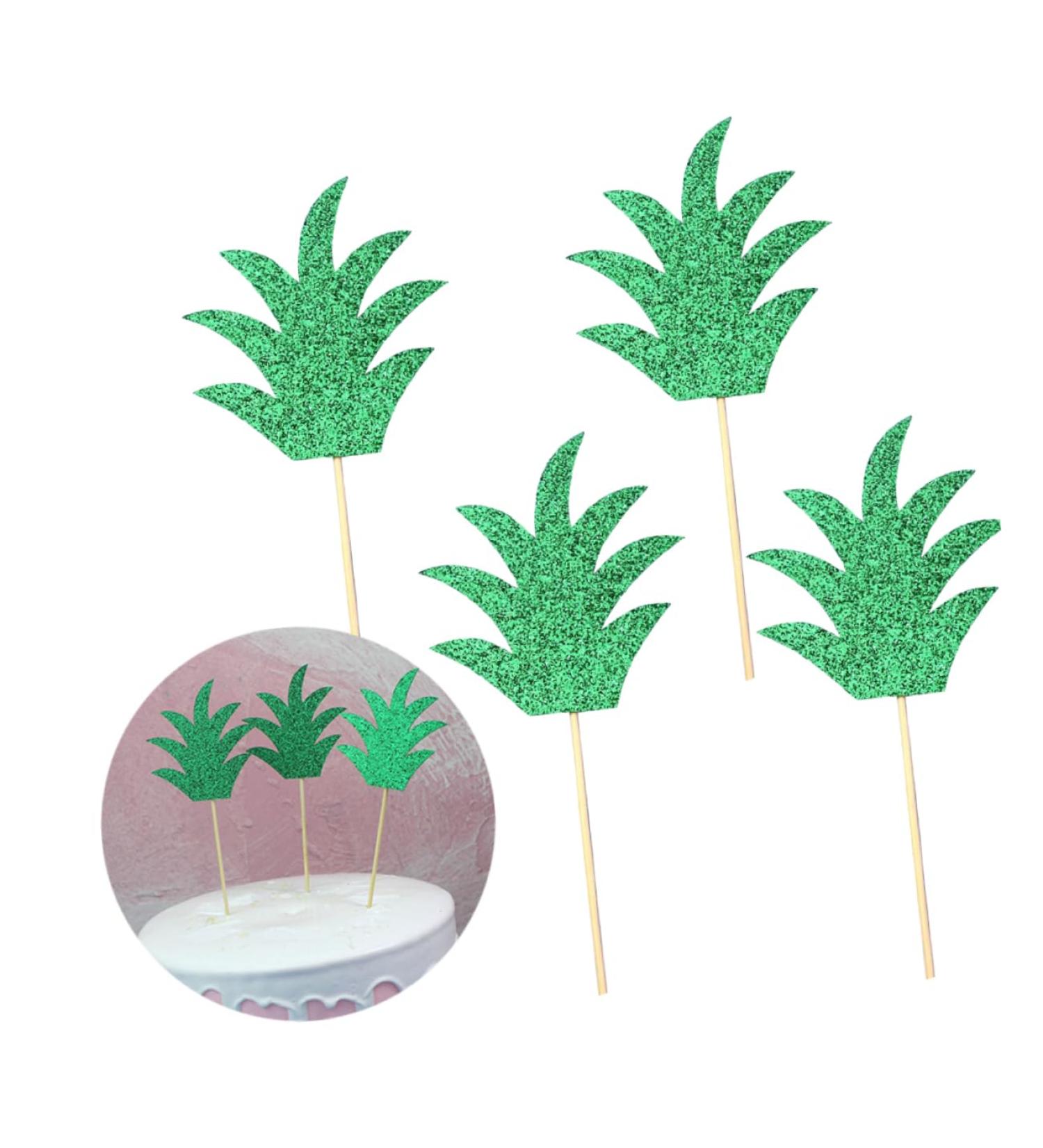 Warmhm 15pcs Fruit Cake Chic Decor Cake Picks Wedding Decor Glittery Leaf Topper Fruit Decor Leaf Cake Topper Reusable Decor Capacillos Para Cupcake Summer Party Pineapple Insert Card - Buy Online on GoSupps.com