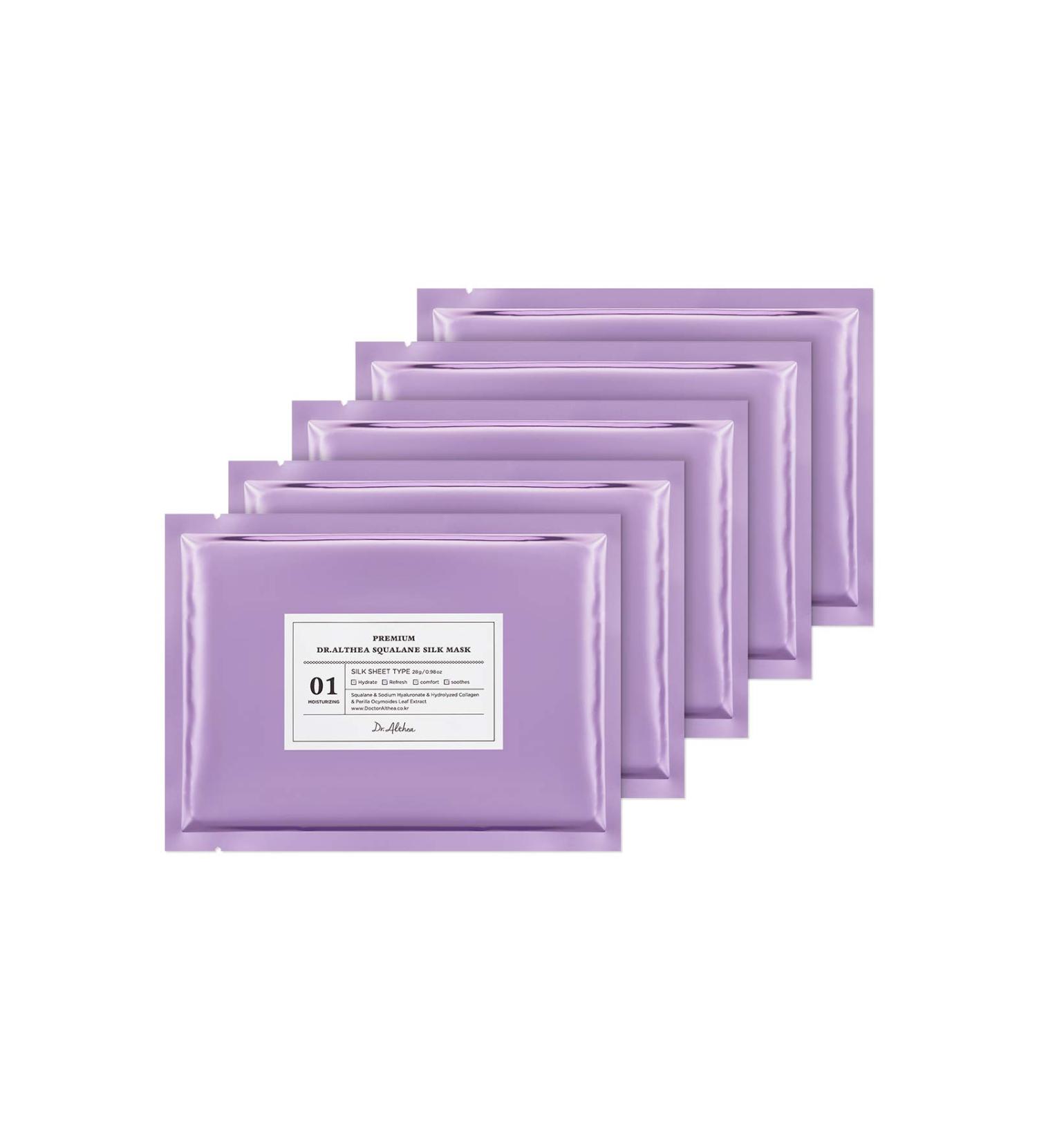 Dr. Althea Premium Mask Set - Squalane Water Glow Silk Conditioning Charcoal Deep Hydration & Pore Care (5pcs) - International Shipping Available - Buy Online on GoSupps.com