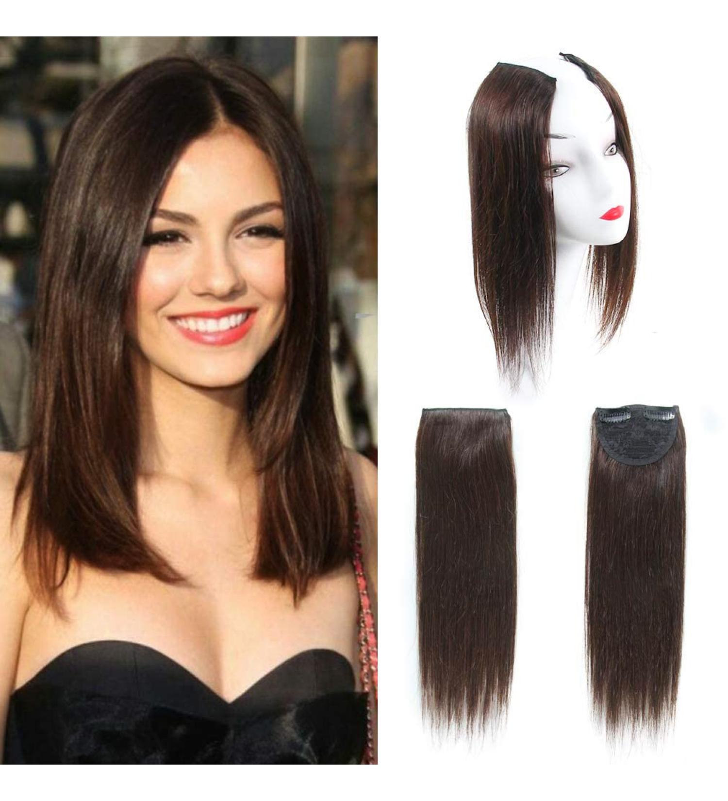 14 Dark Brown Human Hair Clip-In Extensions - 2 Pieces, 50g Total - Straight Hairpiece - 25g/pc - Pack of 1 - Buy Online on GoSupps.com