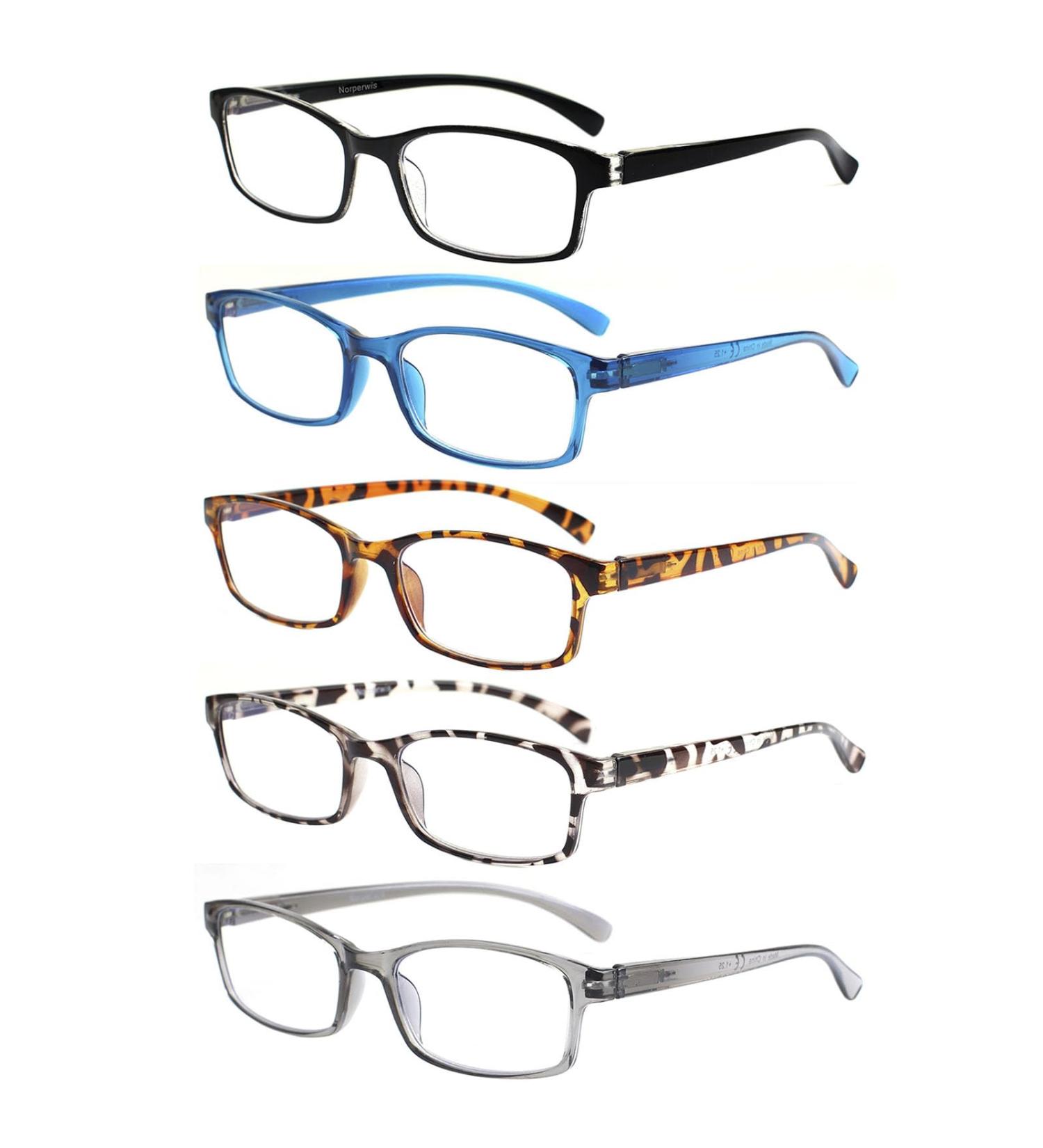 Cojwis 5 Pack Blue Light Filter Reading Glasses for Men & Women - Anti-Tiredness Glare-Free UV Protection - 2.5x Quality Spring Frames in 5 Colors - Buy Online on GoSupps.com