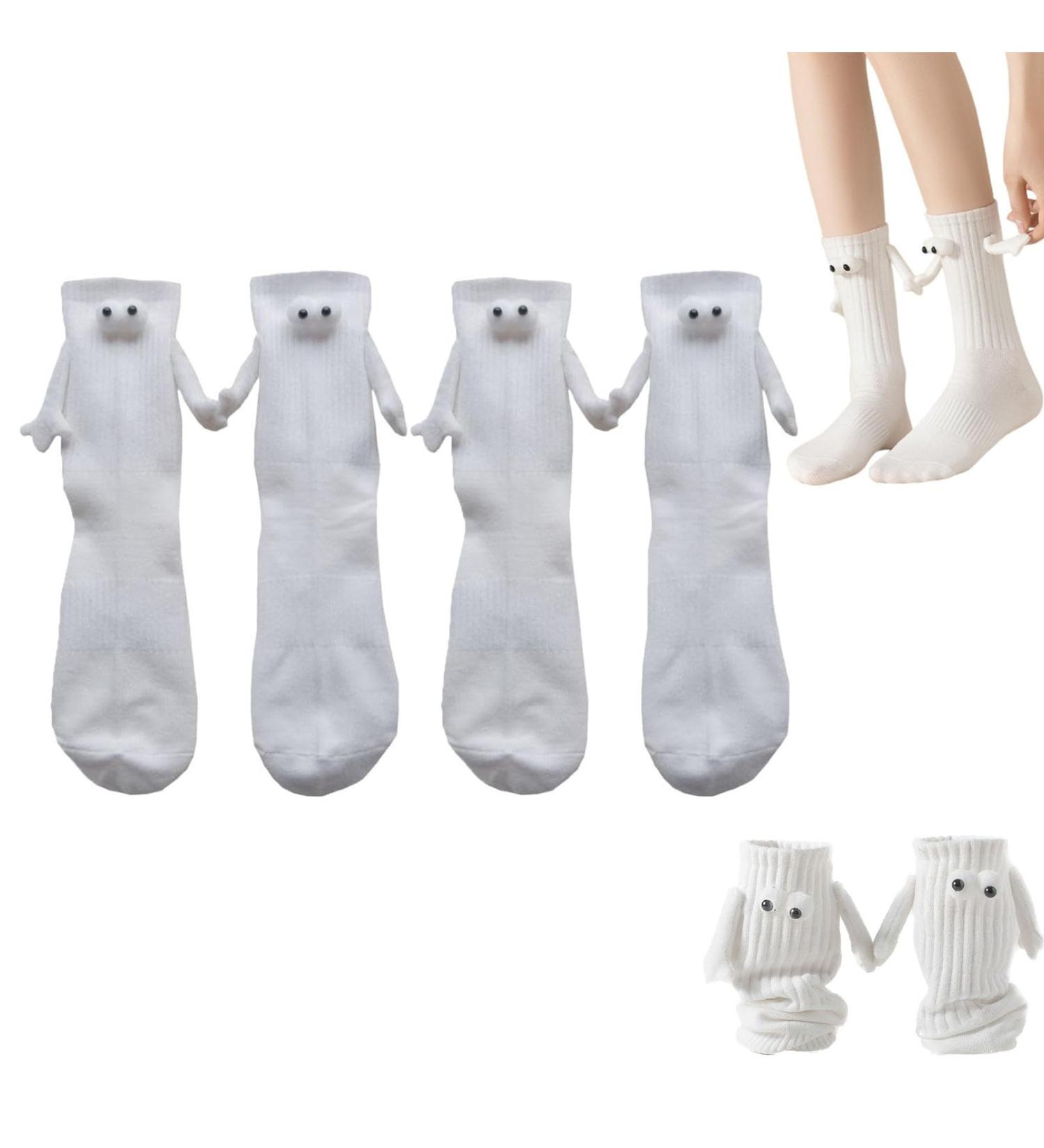 Funny Magnetic Suction 3D Doll Couple Socks - Couple Holding Hands Socks for Women Men (2pair B) - Buy Online on GoSupps.com
