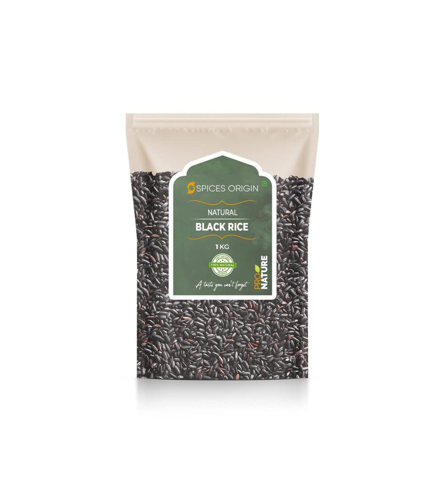 Spices Origin Black Rice Organically Grown 500 Grams | Unpolished_Packing May Vary