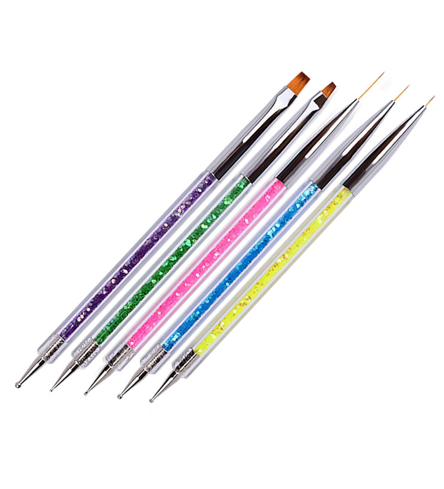 YUECI Double Ended Nail Liner Pen Kit - 5-Part Multi-Color Nail Art Tools for UV Gel & Acrylic Designs - Professional Nail Dotting Pen Accessories - Buy Online on GoSupps.com