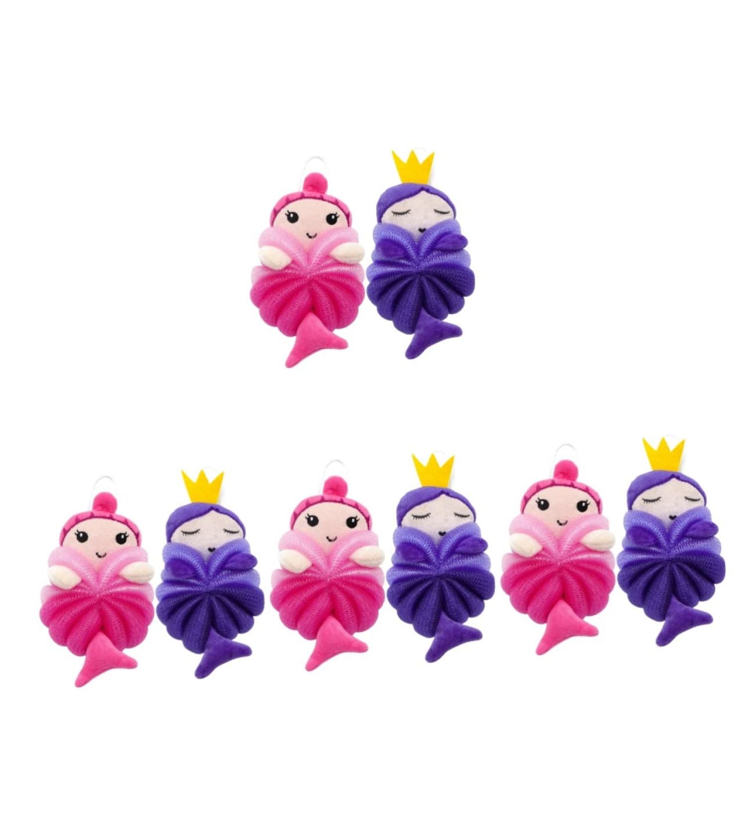 Angoily 8 Pcs Cartoon Bath Balls & Scrubbers - Kids Exfoliating Shower Sponge | Soft Bathing Pouf & Loofah for a Gentle Clean - Buy Online on GoSupps.com