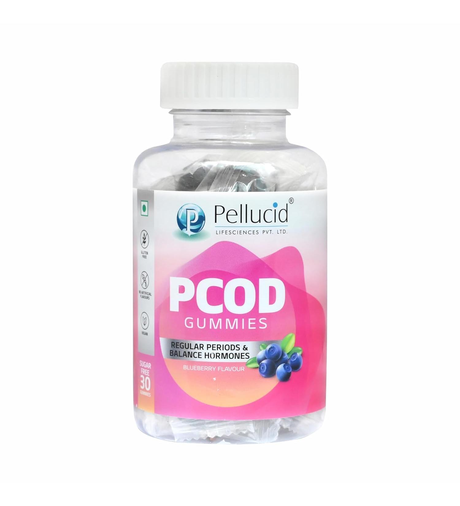 YANG PCOD Gummies for Women Manages Irregular Periods & Hormonal Balance Blueberry Flavour 30 Gummies - Buy Online on GoSupps.com
