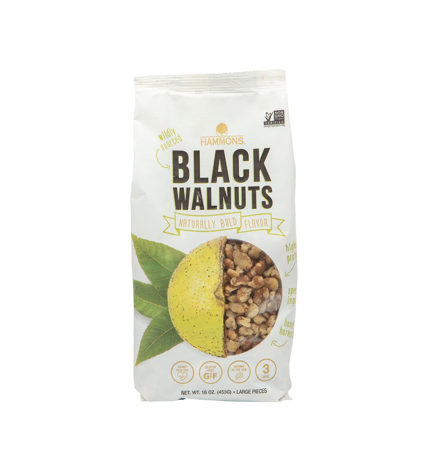 Hammons Black Walnuts: Fancy Large, High Protein, Gluten-Free, Keto-Friendly - 16 Ounce (Pack of 1) - Buy Online on GoSupps.com