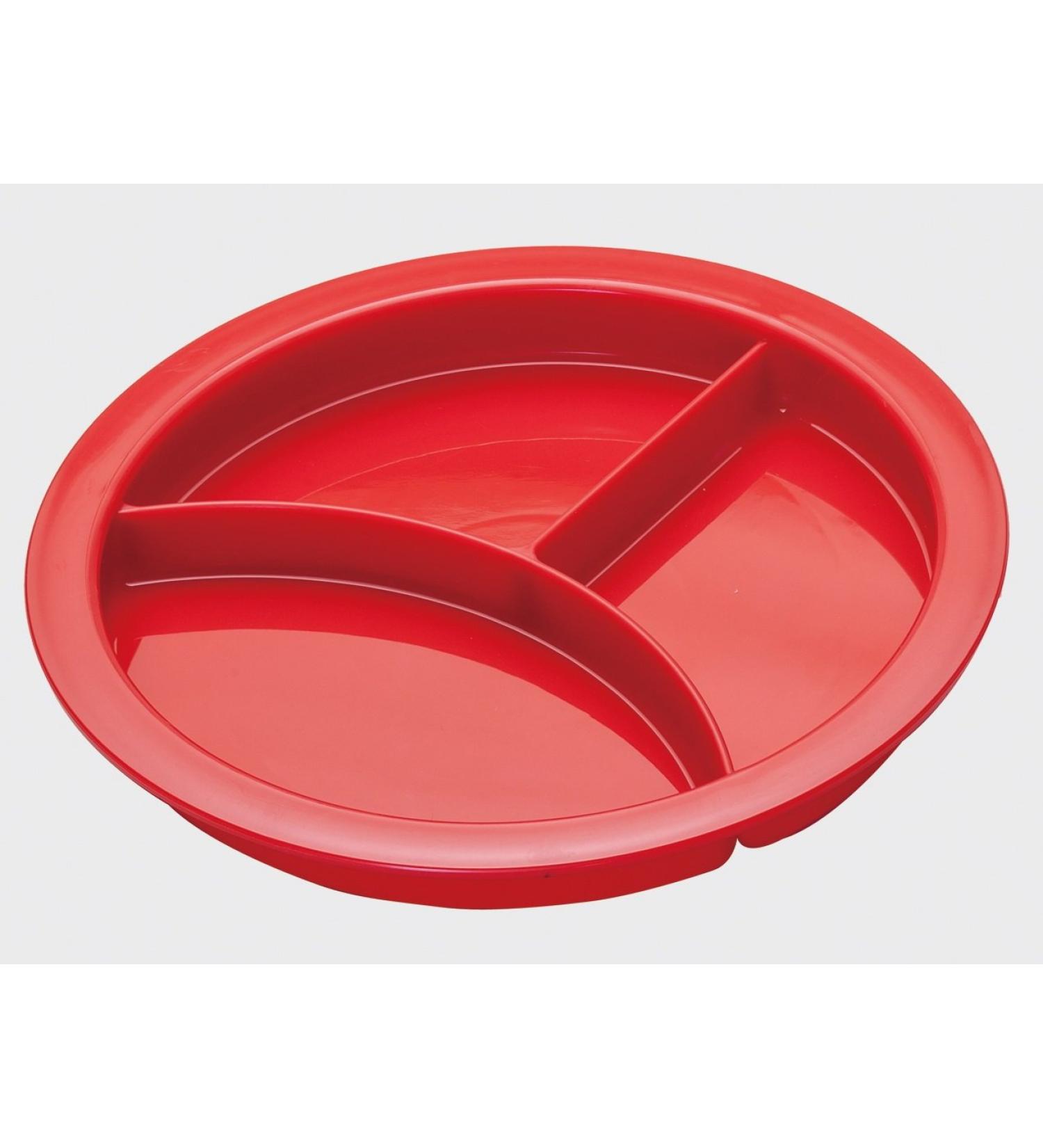 Divided Plate - Portion Plate - Adult sectioned Eating aid. Red
