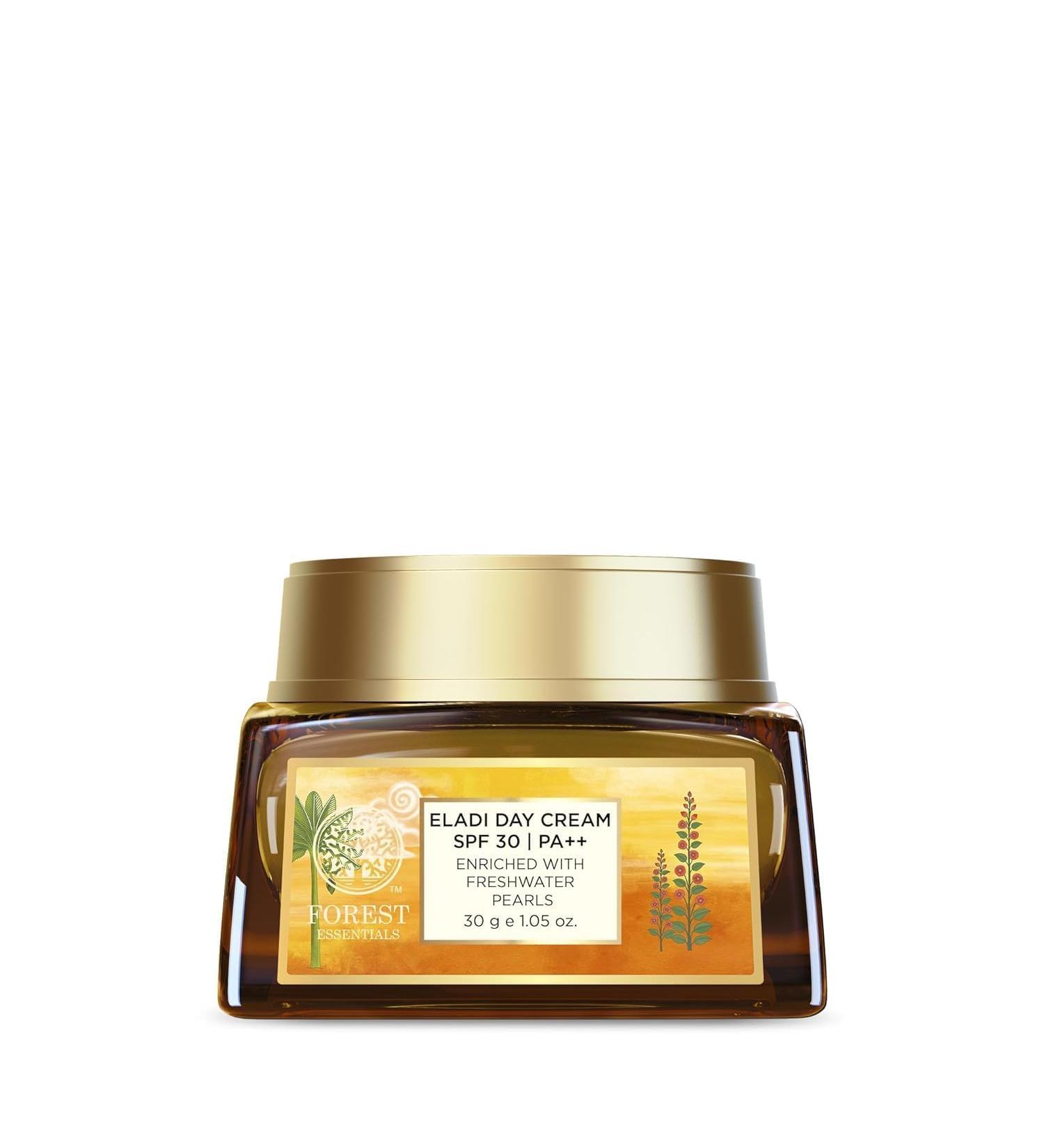 Forest Essential's Eladi Day Cream with Pearl Extract SPF 30 PA++ 1.05 oz. - Buy Online on GoSupps.com
