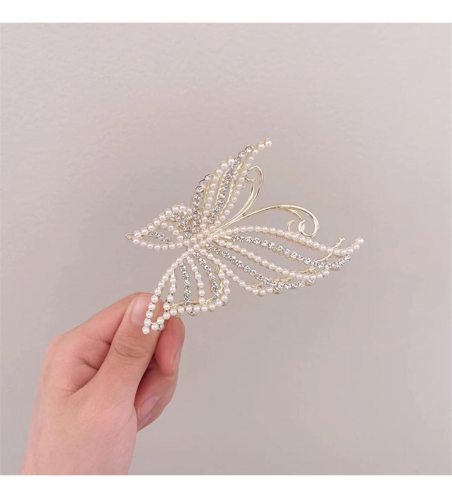 Butterfly Pearl Hairpin Grab Clip Hairpin Shark Clip Ladies Girl All-Match Hair Accessories 03 (Color : 3) - Buy Online on GoSupps.com