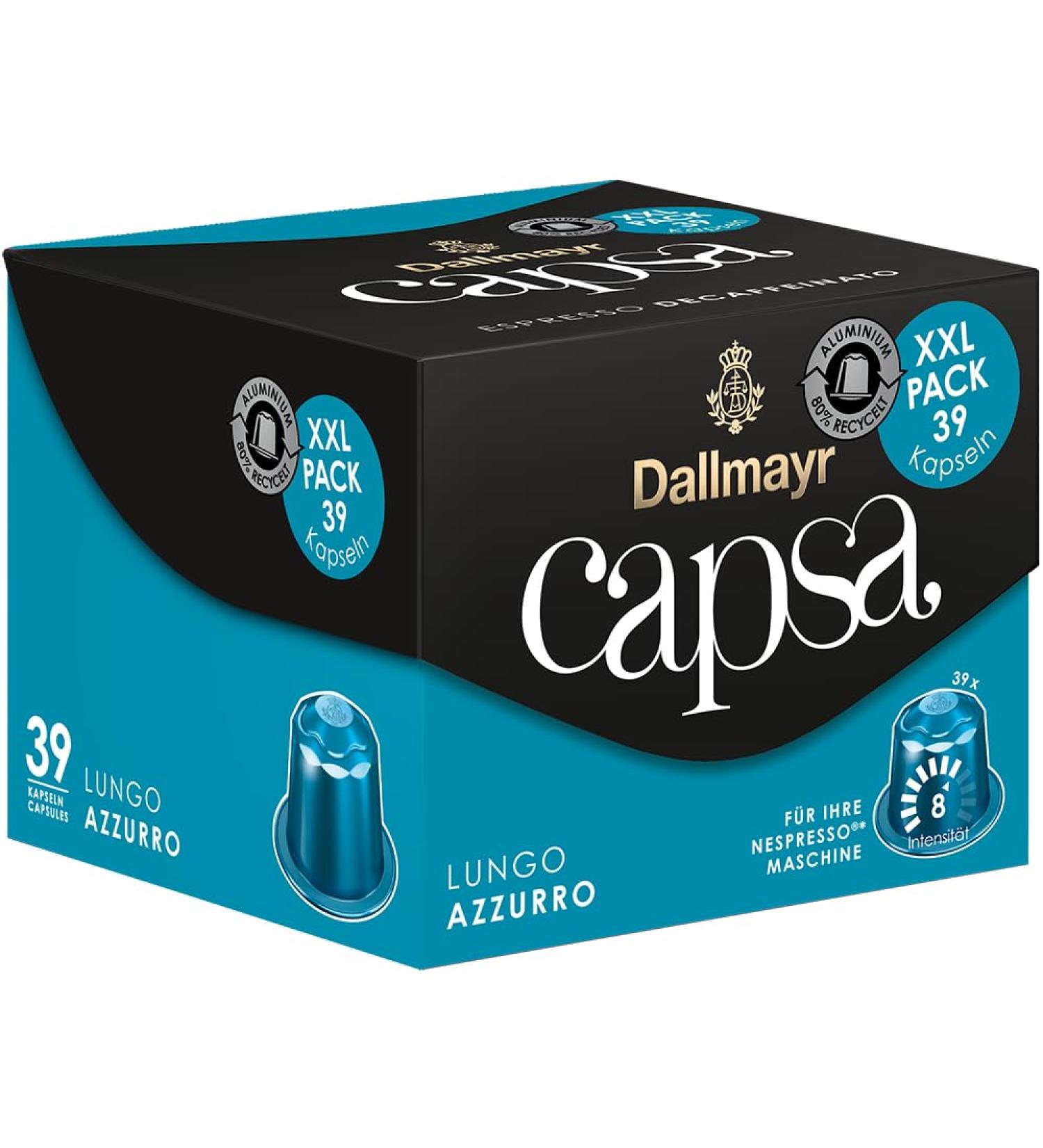  Dallmayr Dallmayr Capsa Lungo Azzurro XXL Nespresso Capsules Roasted Coffee 39 Capsules of 5.6 g - Buy Online on GoSupps.com