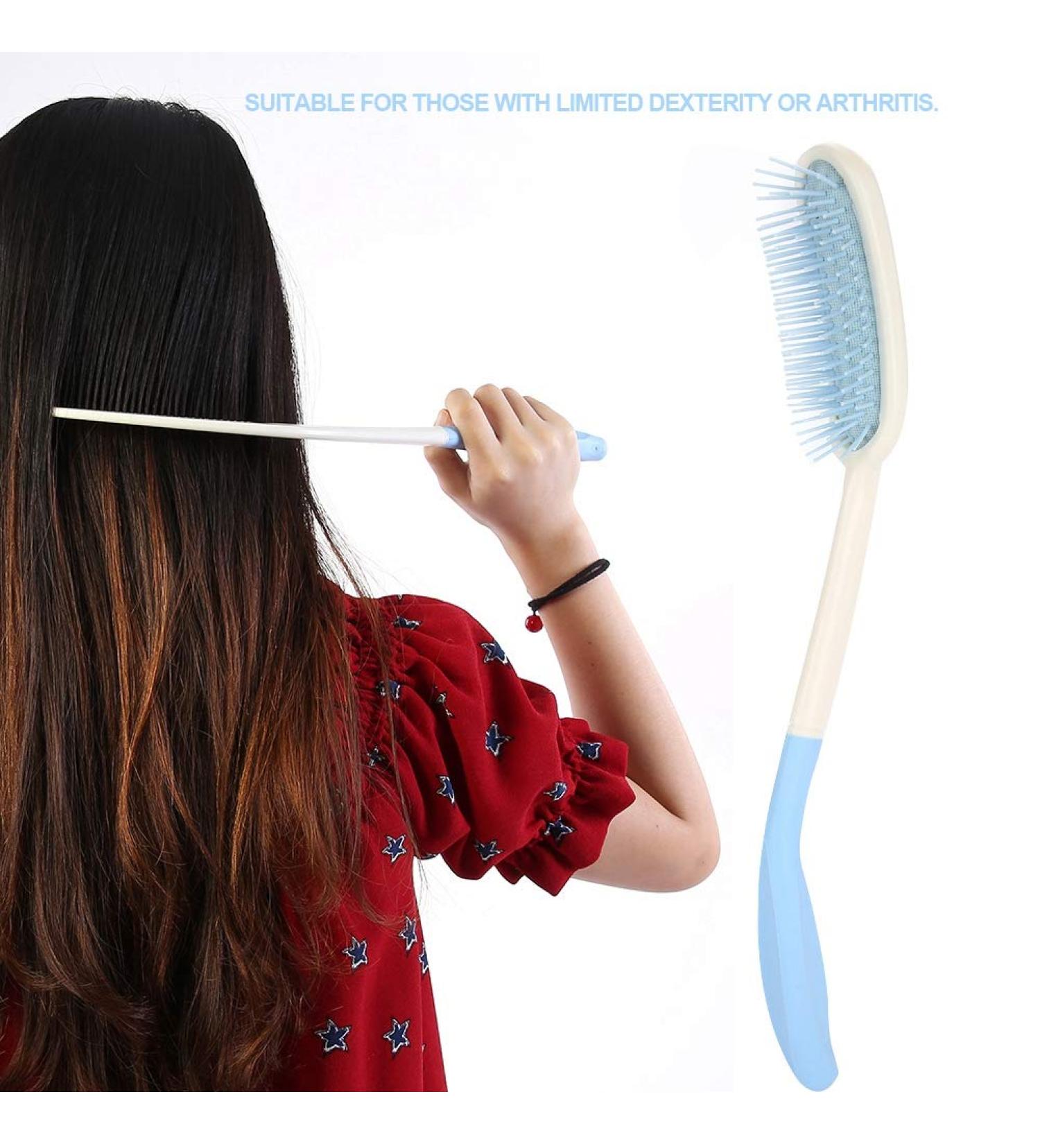 High-Quality Long Handle Hairbrush for Seniors | Durable Plastic Long Comb | Ideal for Upper Extremity Comfort - Buy Online on GoSupps.com