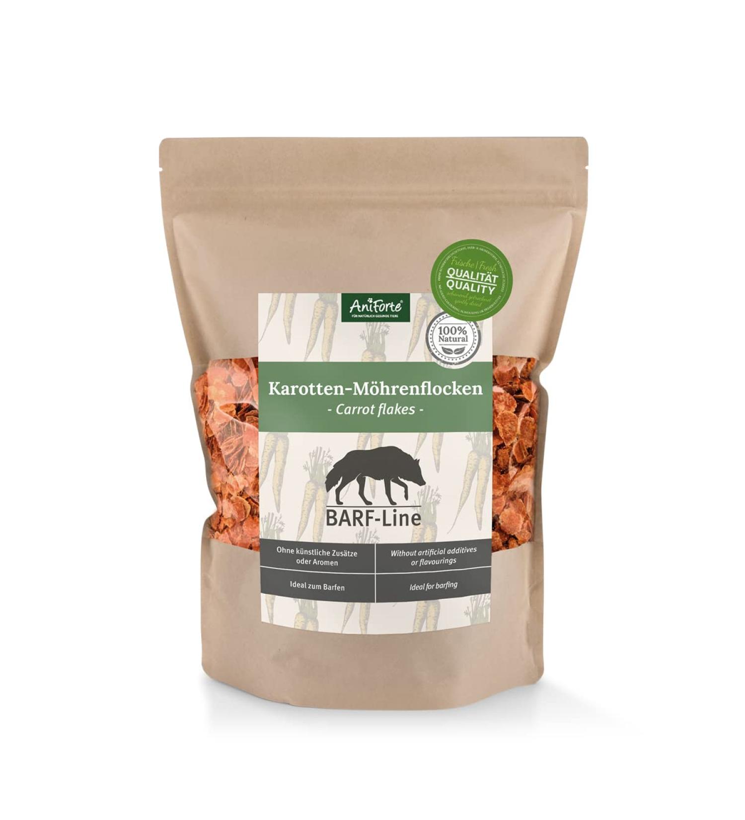 AniForte Carrot Flakes for Raw Food 1kg - Barf Supplement for Dogs - Buy Online on GoSupps.com