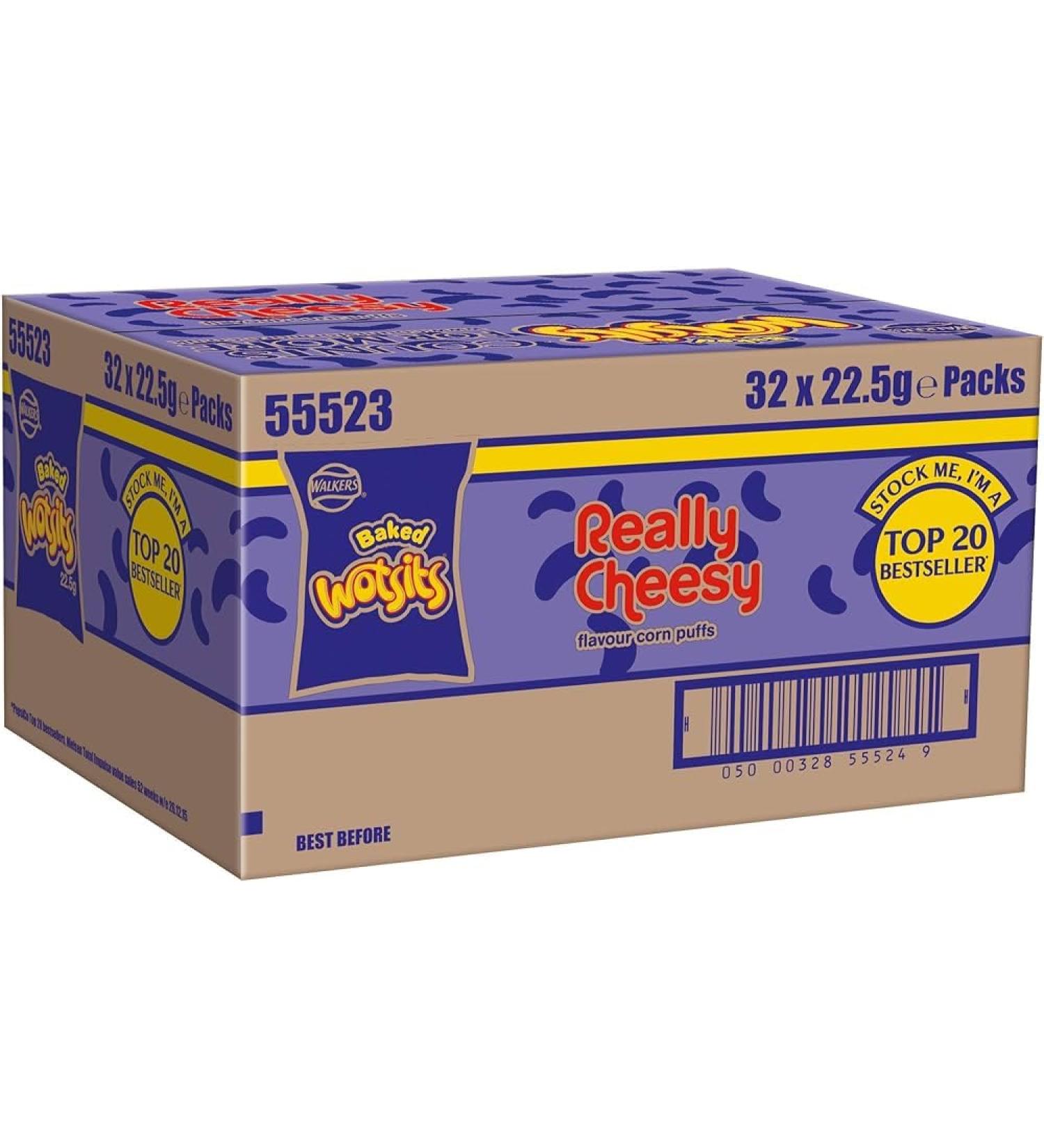 Walkers Wotsits Really Cheesy Snacks 22.5g (32 Bags x 22.5g)
