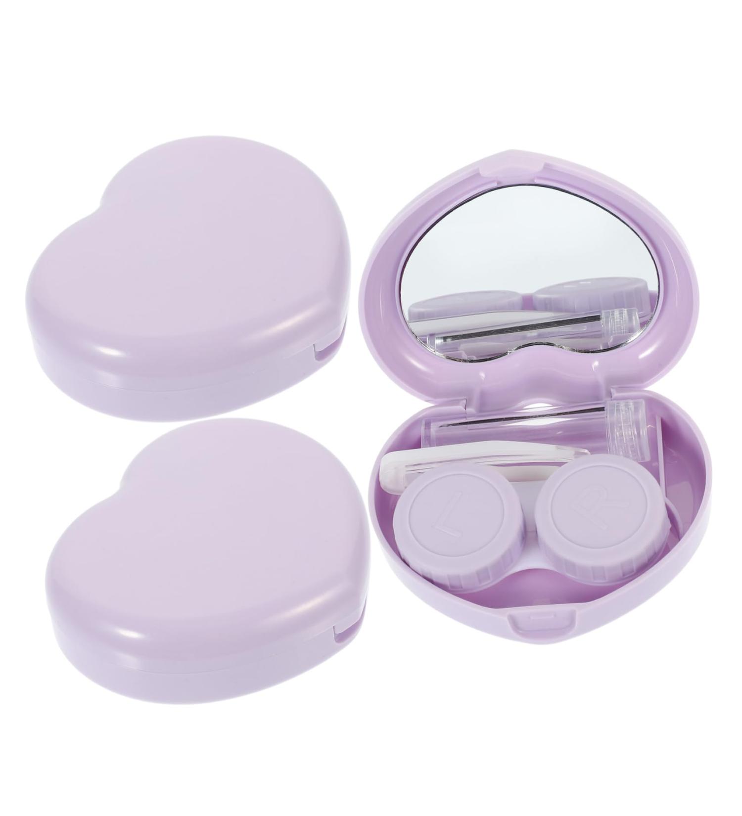 Travel Contact Lens Case - Gatuida Colored Lens Organizer Box in Violet Purple | Perfect for International Shipping | Compact & Durable PP Design (7.2x5.8x2cm) - Buy Online on GoSupps.com