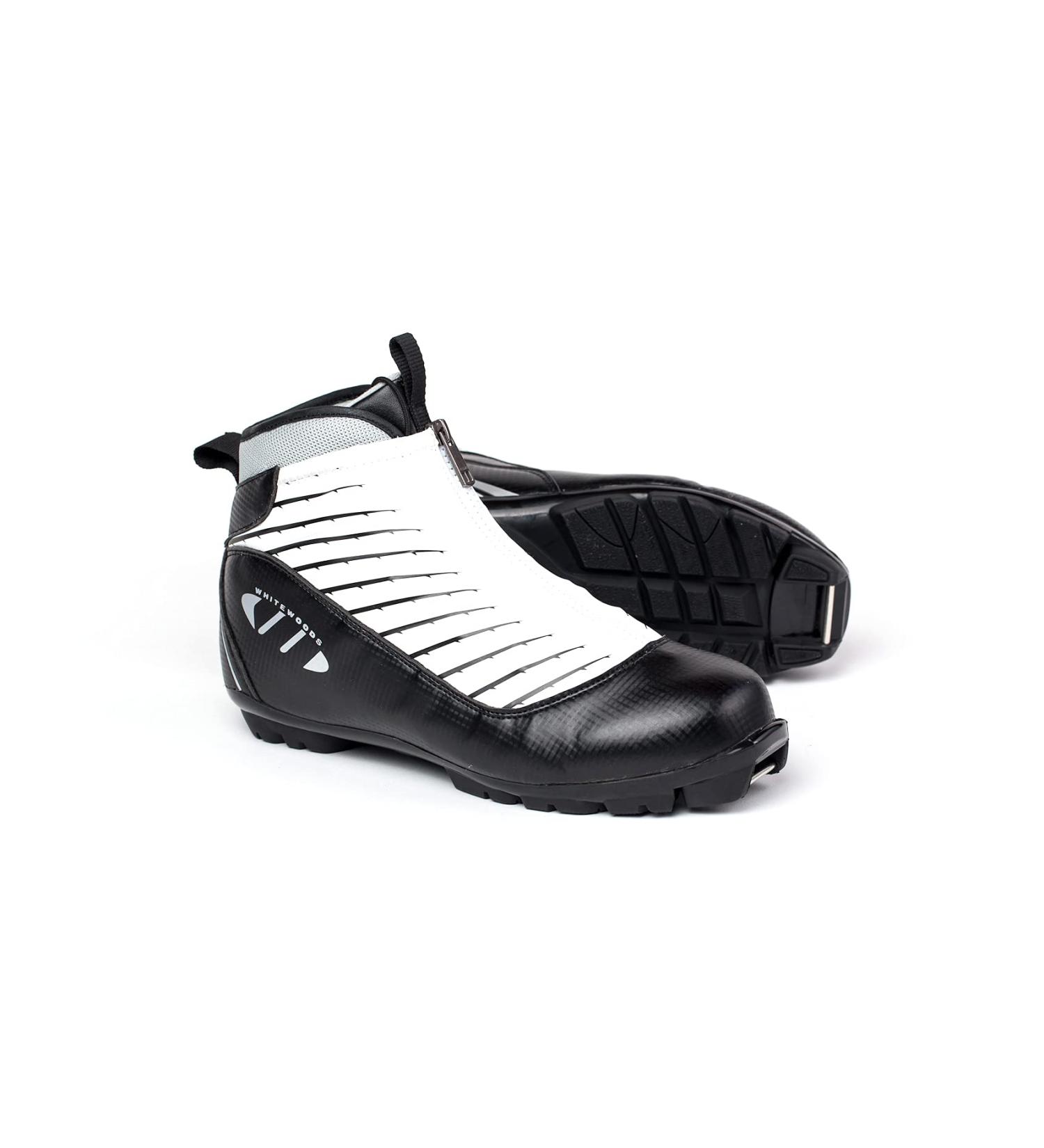 Whitewoods 424-NNN XC Cross Country Ski Boots Alpine 48 Black/White - Unisex-Adult Touring Adventure Boots - Buy Online on GoSupps.com