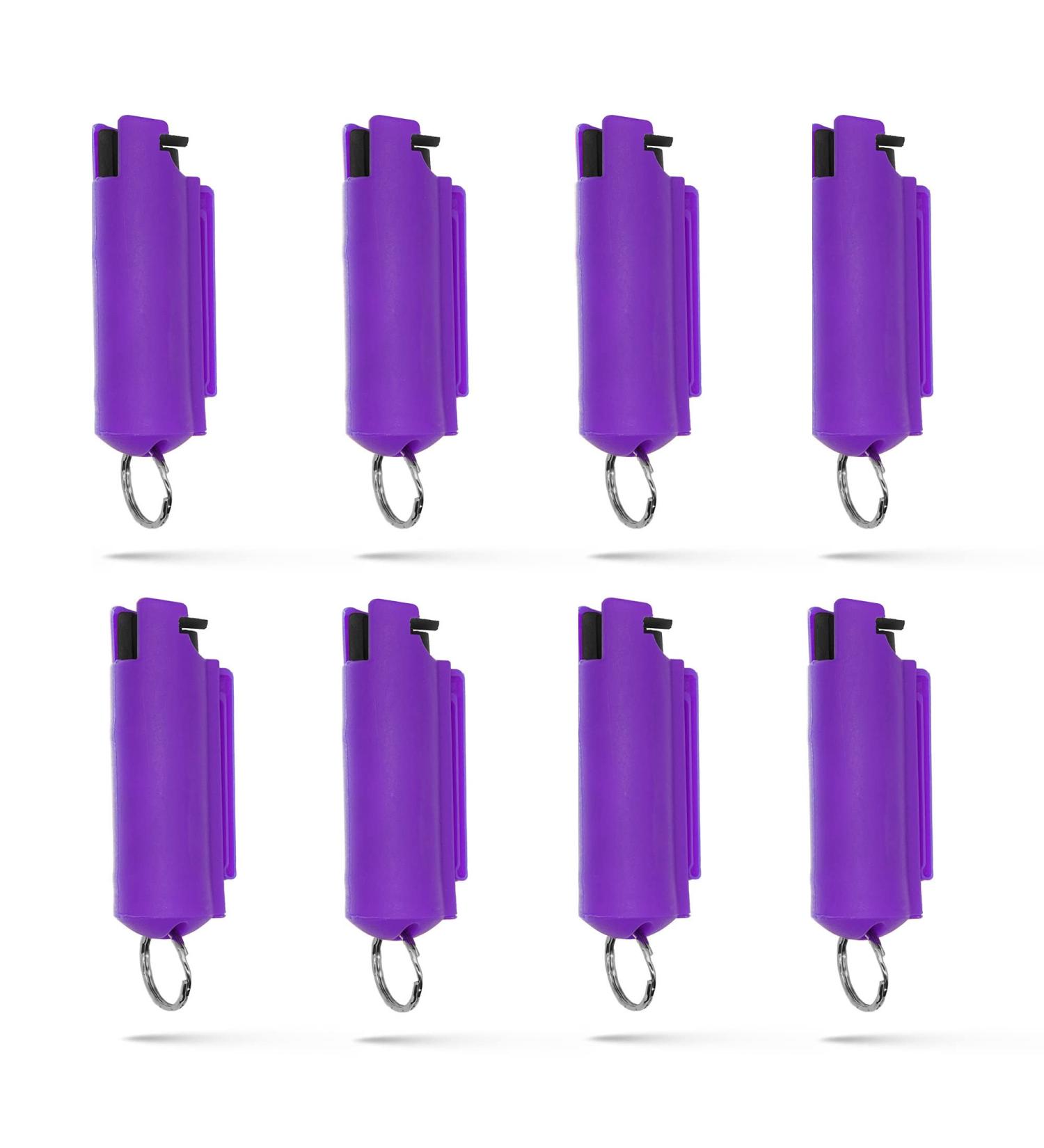 Maximum Strength MC 1.44 Pepper Spray Keychain for Self Defense - 8 Pack Wholesale Bundle (Purple/Pink) - Ideal for Resale - Buy Online on GoSupps.com