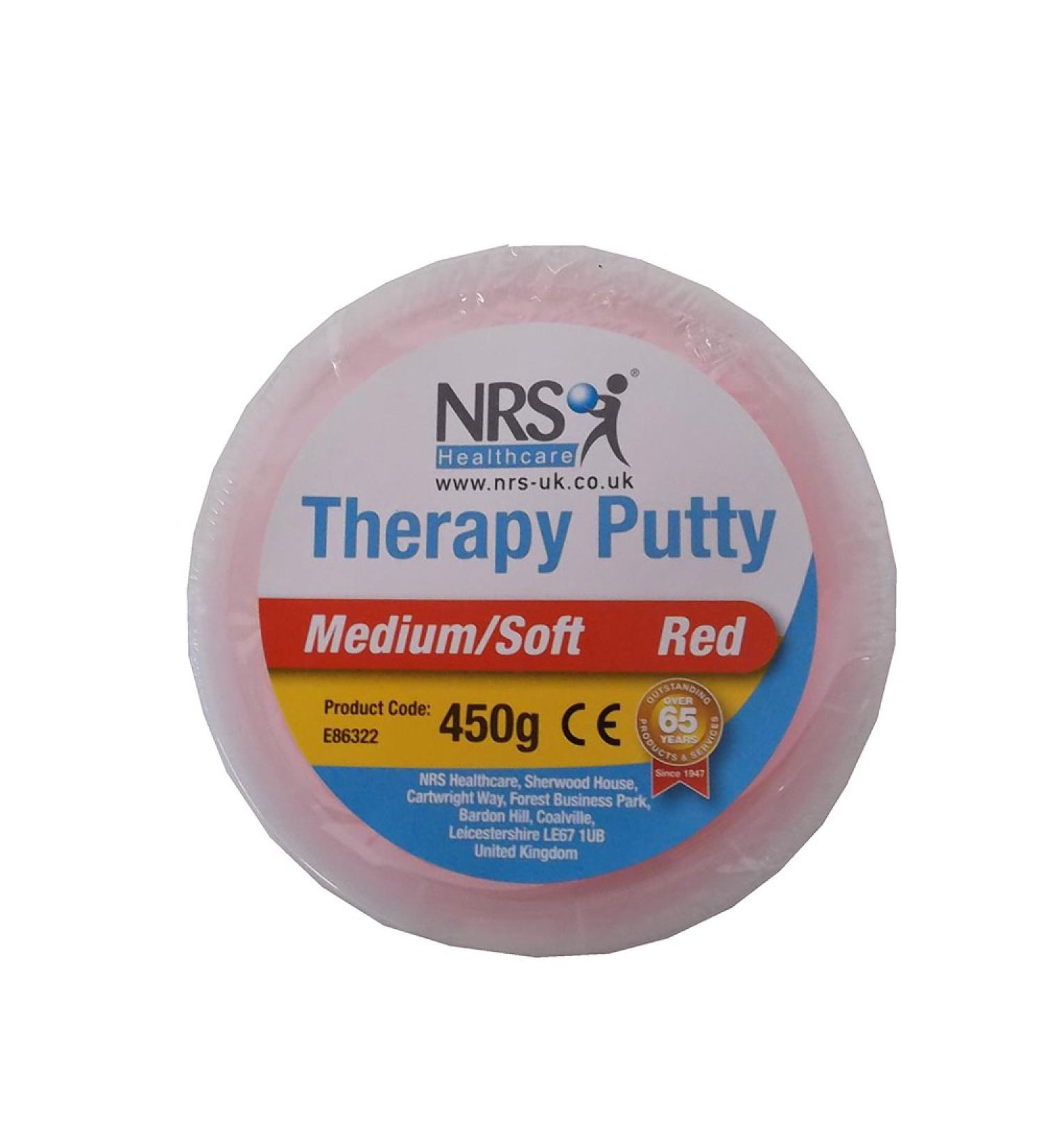 NRS Healthcare E86322 Hand Exercise Putty Tub 450g - Medium-Soft Red - Buy Online on GoSupps.com
