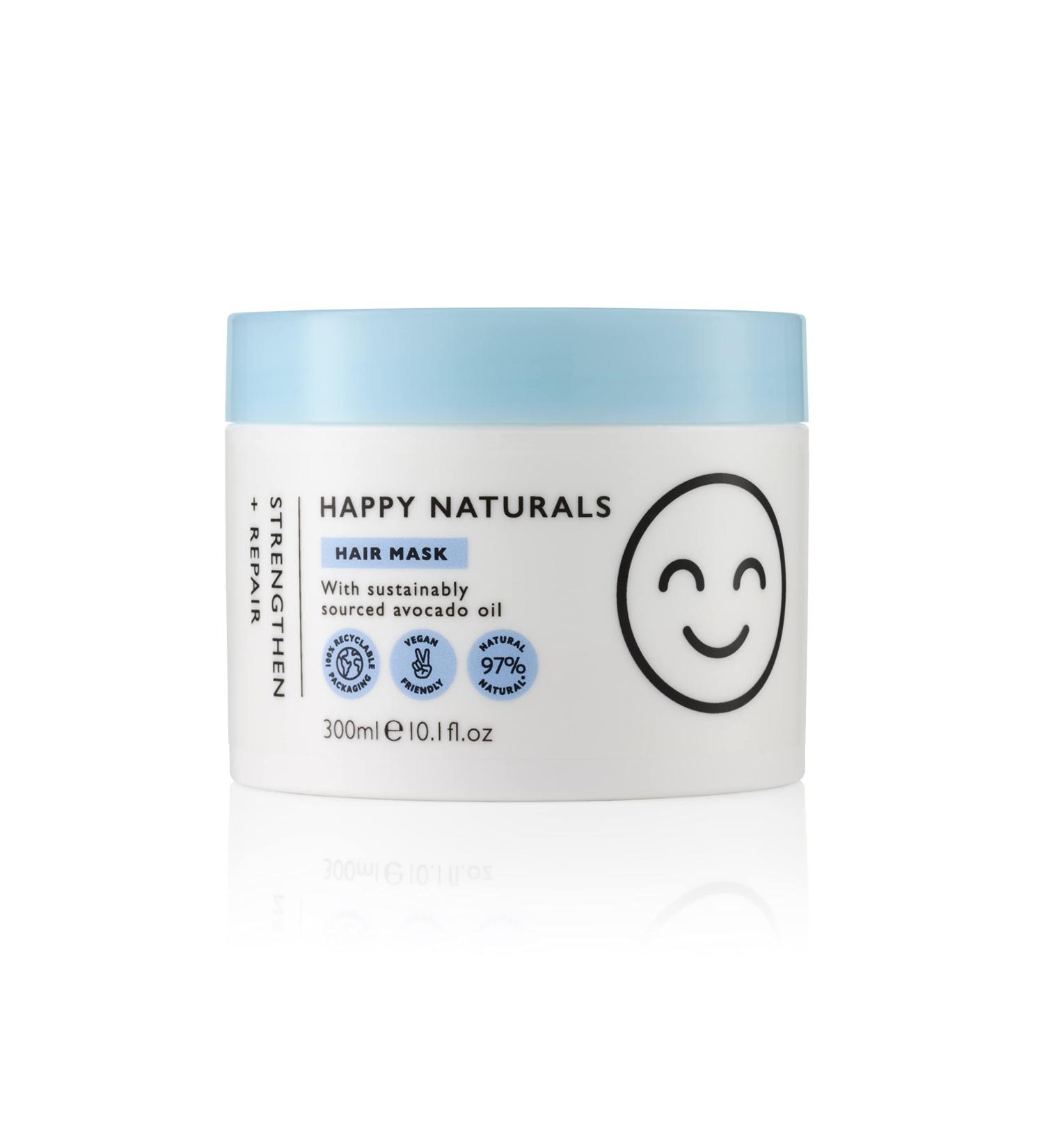 Happy Naturals Strengthening & Repair Mask 300 ml Nourishing Hair Care for All Hair Types | International Shipping Available - Buy Online on GoSupps.com