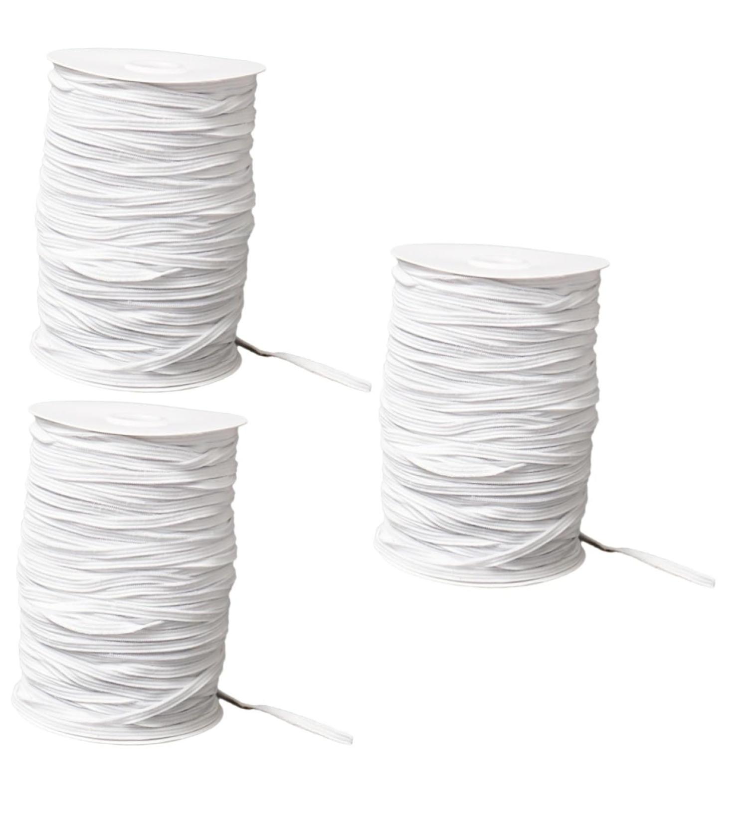 Healeved 3-St Elastic Coil Cord - Adjustable Bouncy Band Mask Replacement Straps | 3pcs White 7312x0.3cm for Face Masks - Buy Online on GoSupps.com