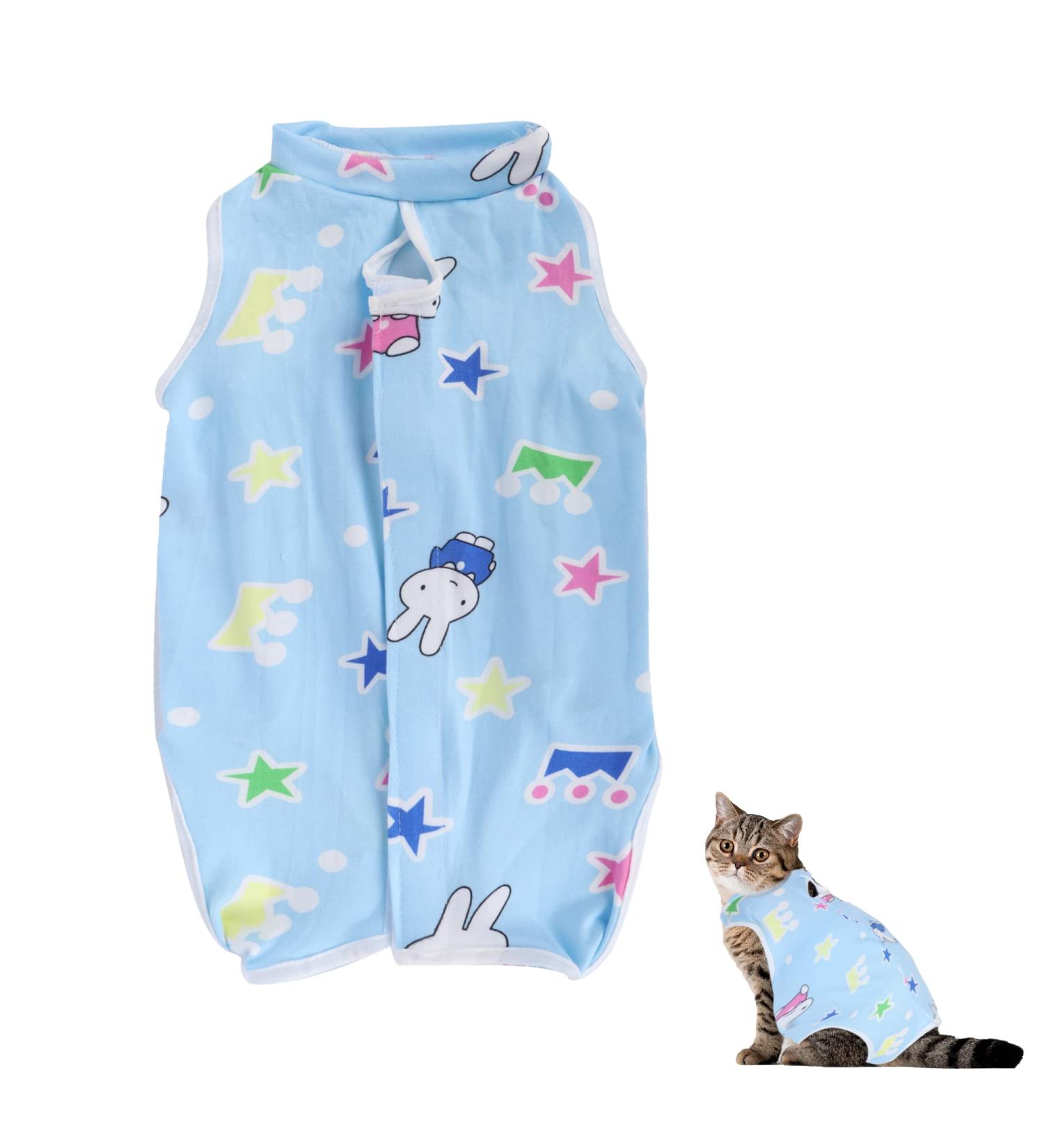 NiCola Cat Professional Recovery Suit for Abdominal Wounds or Skin Diseases E-Collar Alternative for Cats After Surgery Wear Kittens Physiological Clothes (Blue M) M Blue - Buy Online on GoSupps.com