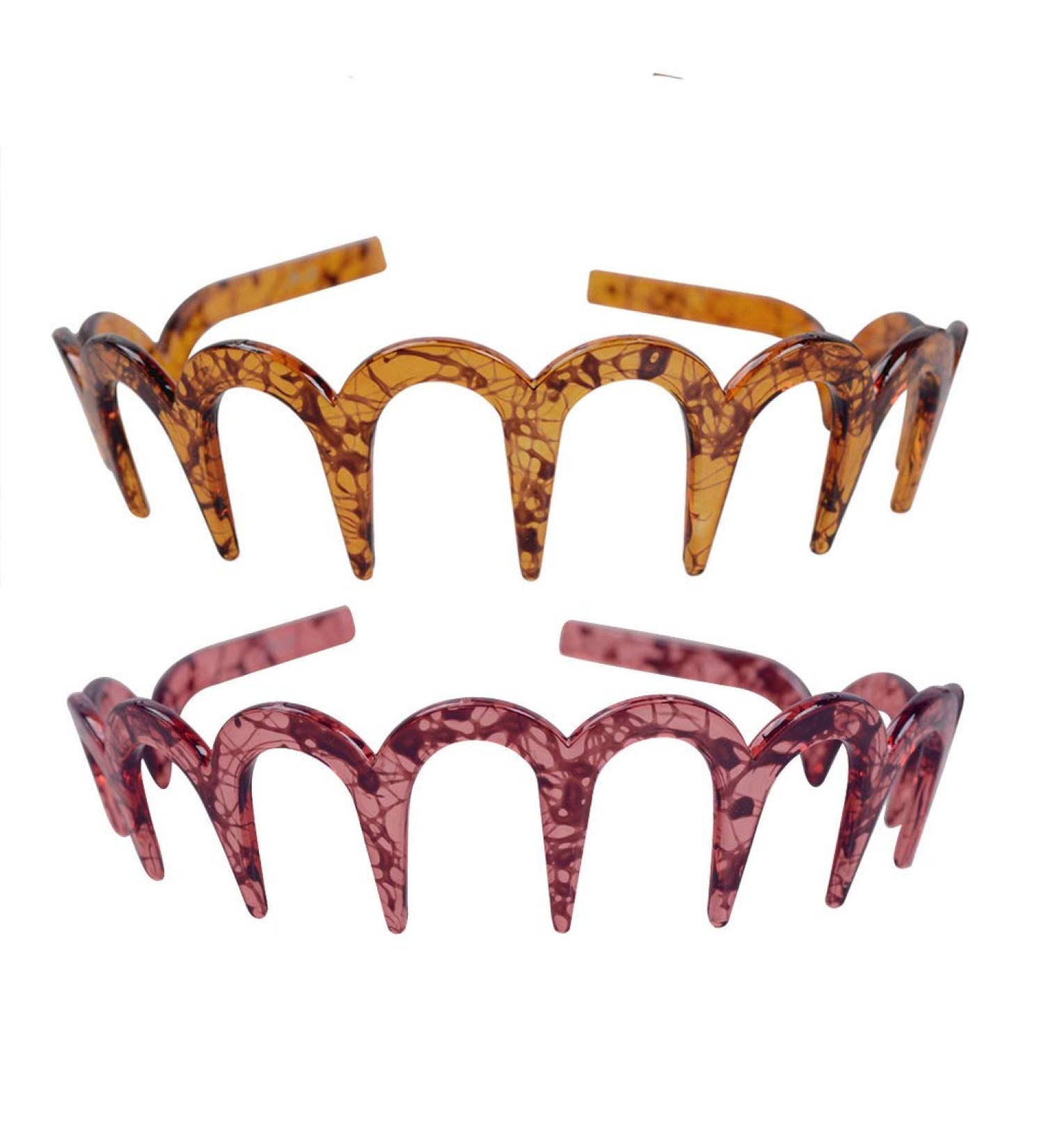 Fodattm 2pcs Zigzag Hair Comb & Plastic Headband | Stylish Women Hair Accessories for All Hair Types - Buy Online on GoSupps.com