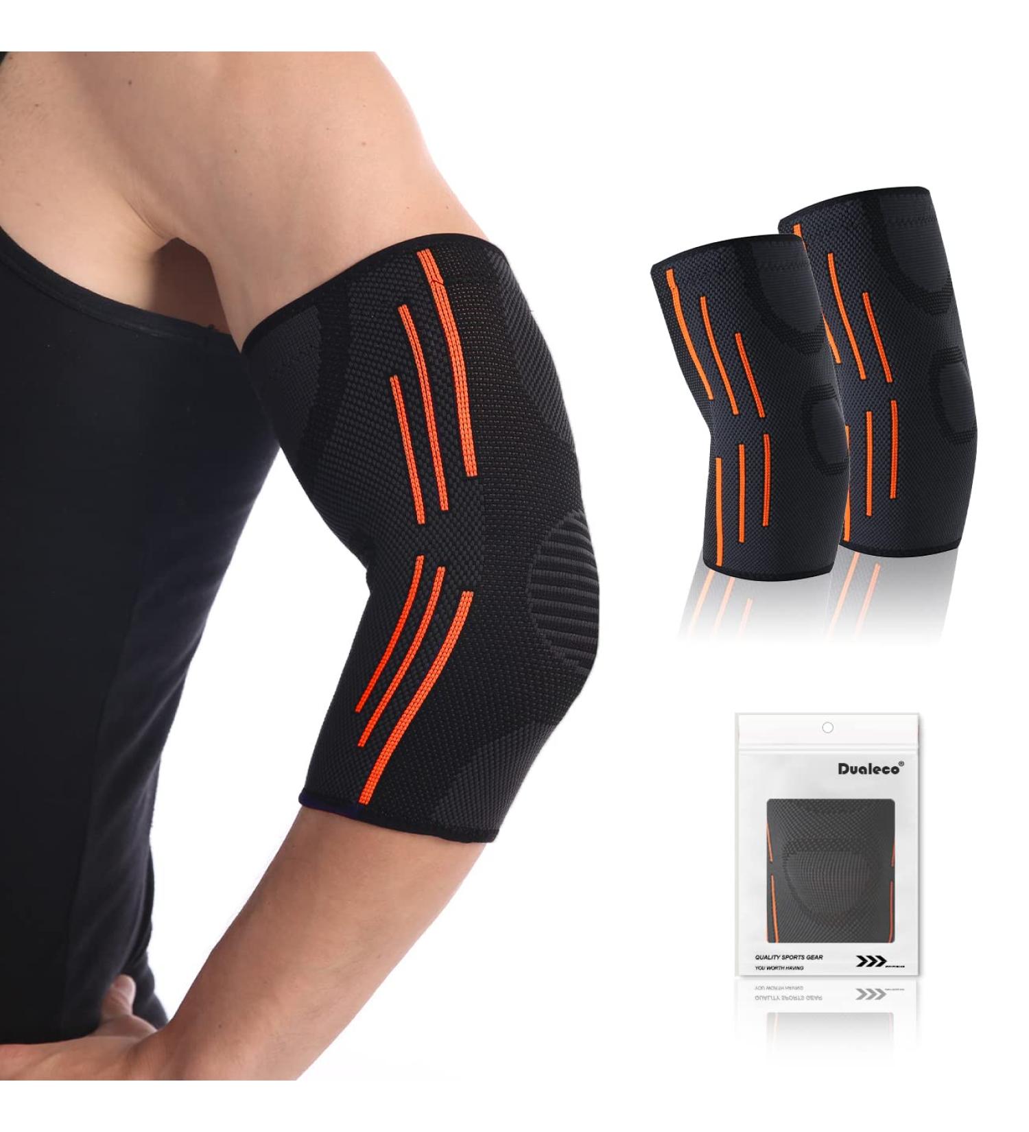 Dualceco Elbow Bandage | Anti-Slip Breathable Support for Bodybuilding & Tennis - Unisex S Black - Buy Online on GoSupps.com