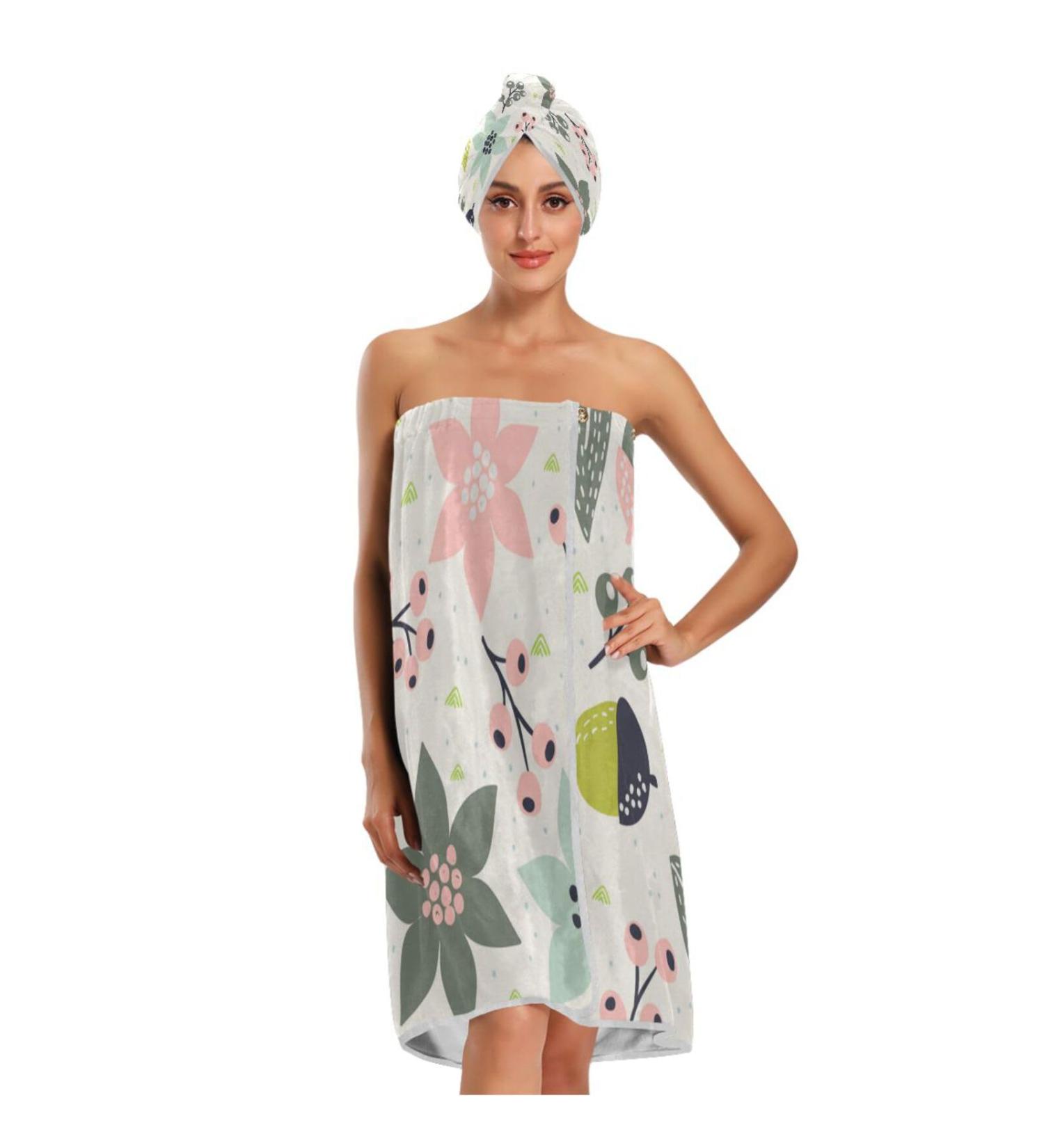 Colorful Towel Wraps Set of 3 | Adjustable Fast-Drying Bathrobe & Shower Body Wrap | Perfect for Christmas Gifts & Relaxation - Buy Online on GoSupps.com