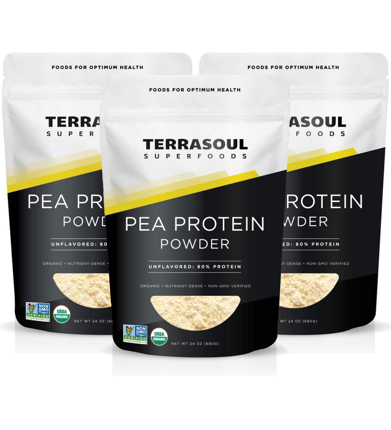 Terrasoul Superfoods Organic Pea Protein 4.5 Lbs - Pack of 3 | Plant-Based Protein Supplement - Buy Online on GoSupps.com
