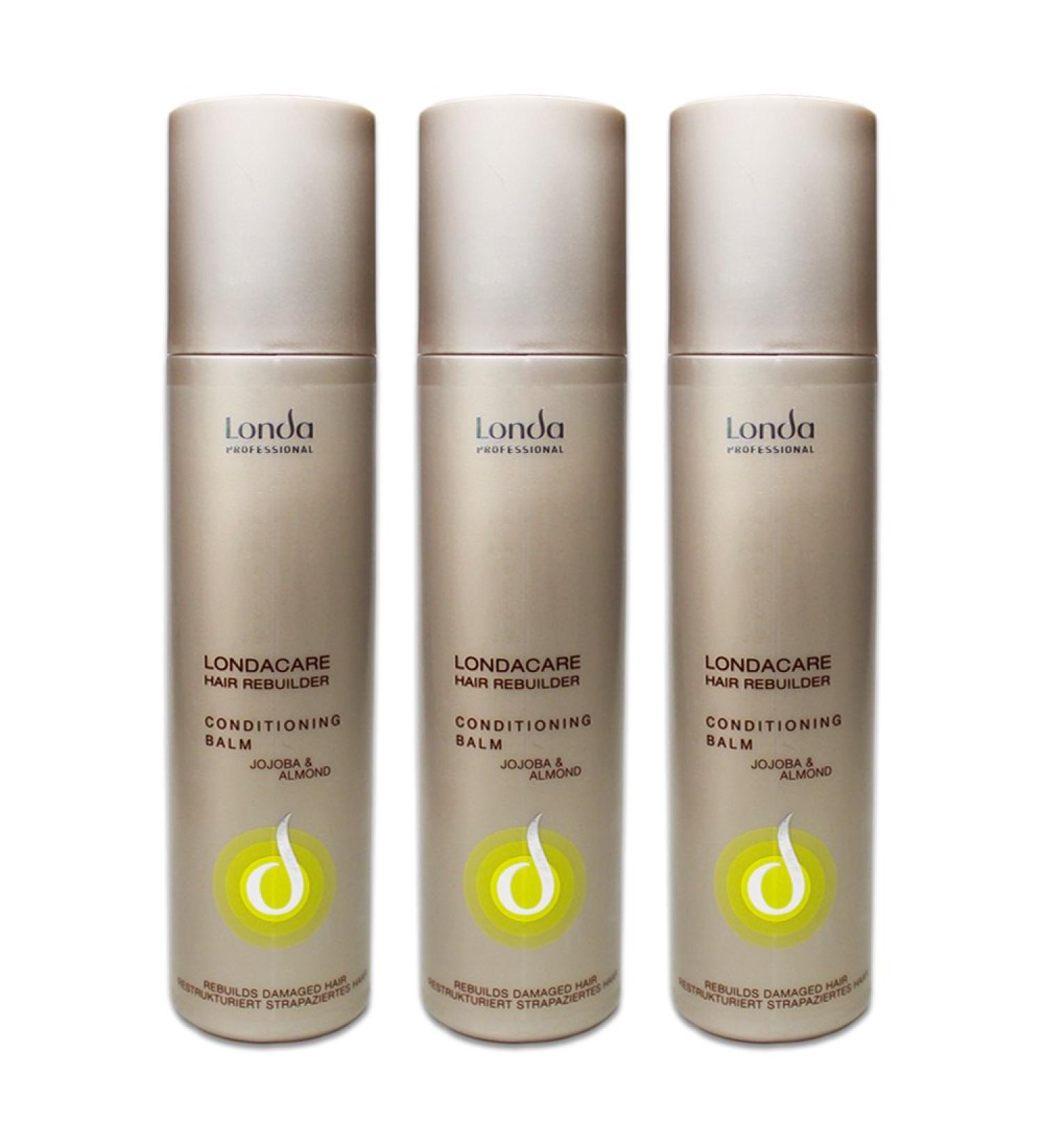 3 X Londacare Conditioning Balm Jojoba & Almond for damaged hair 3 each 250ml care balm